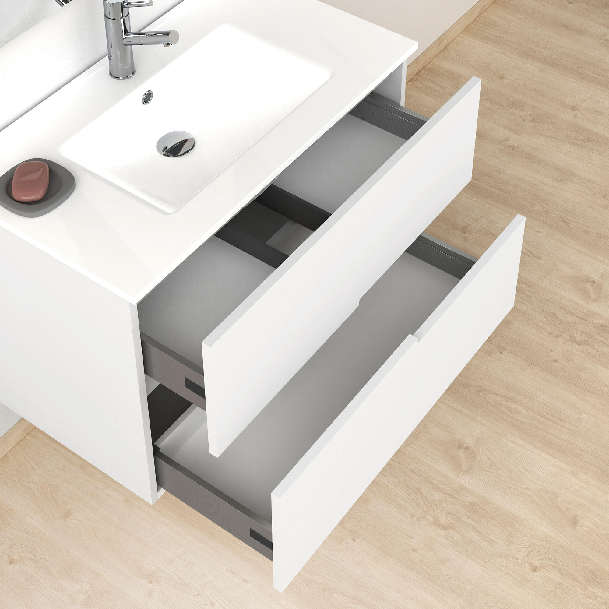 Mueble de baño Alda blanco 80x45 cm (lavabo no incluido) - 7