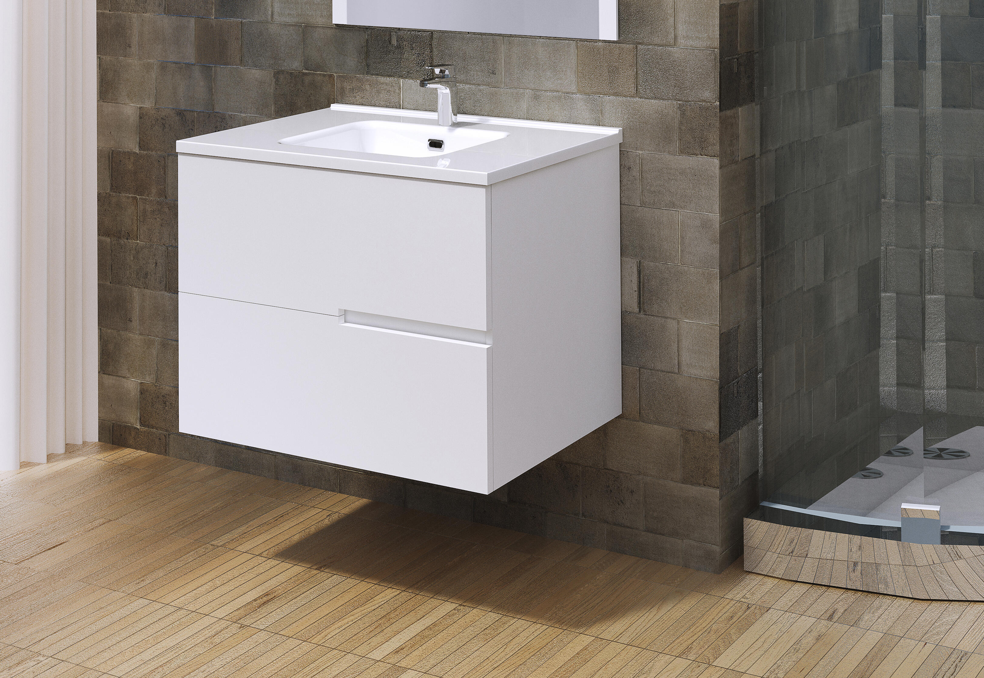 Mueble de baño con lavabo alda blanco 70x45 cm