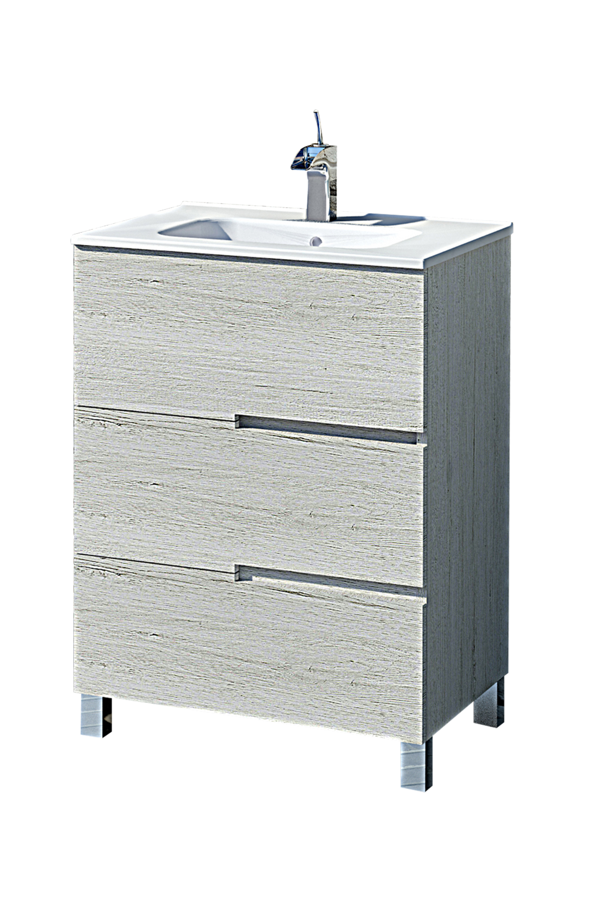 Mueble de baño alda imitación roble grisáceo 60x45 cm