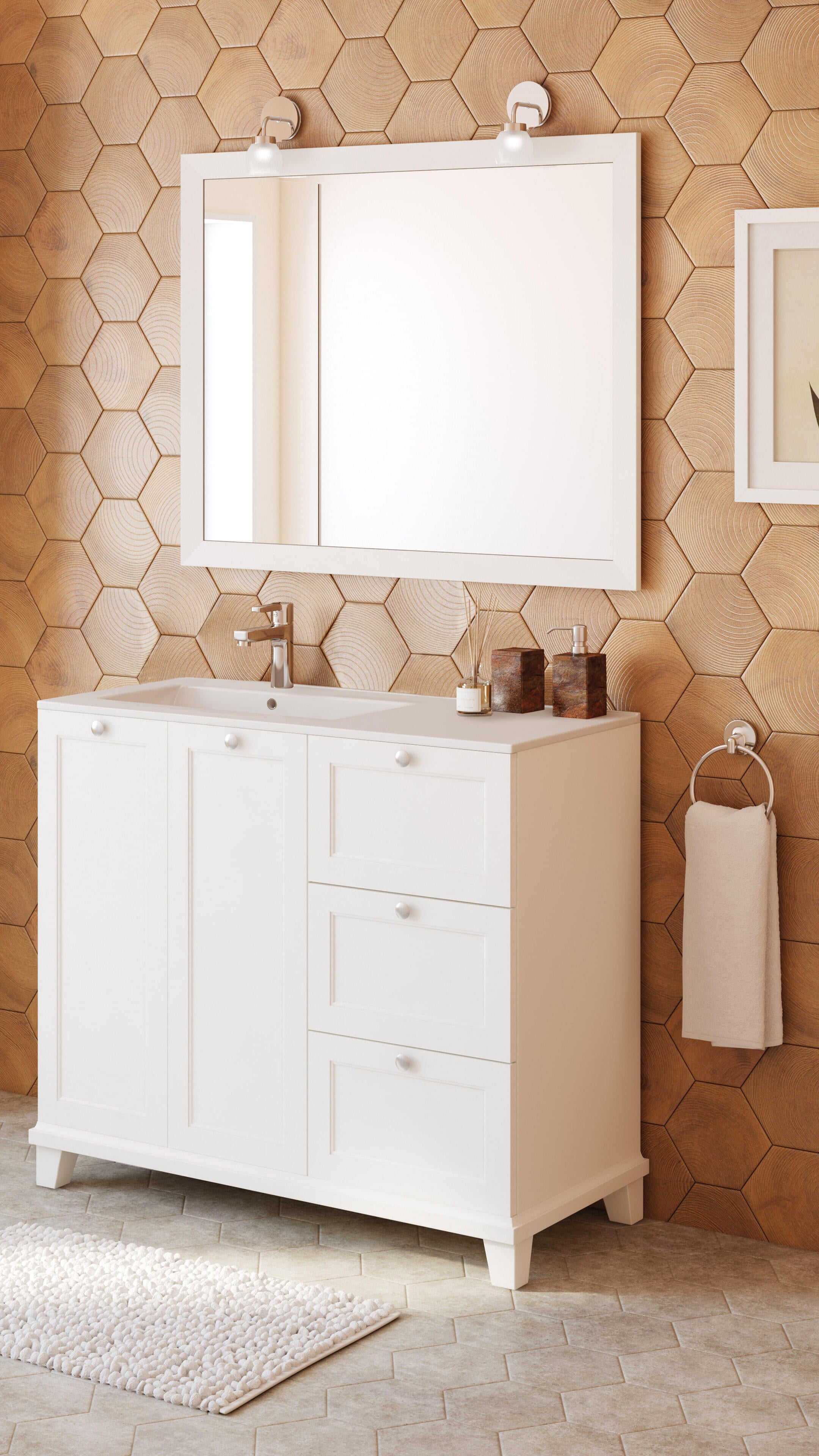 Mueble de baño Unike blanco 105x45 cm (lavabo no incluido) - 8