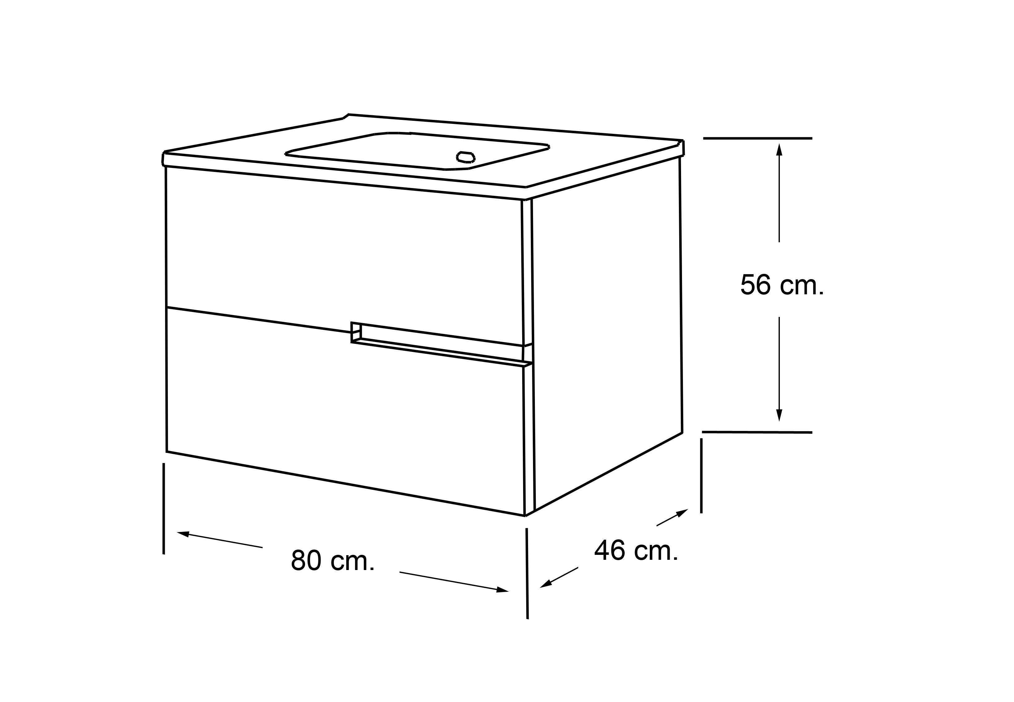 Mueble de baño Alda blanco 80x45 cm (lavabo no incluido) - 6