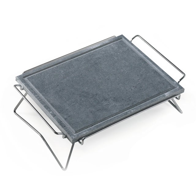 Piastra In Pietra Lavica Per Barbecue – 50x30 Cm, Spessore 2 Cm, Liscia E Scanalata Per Cottura Senza Grassi