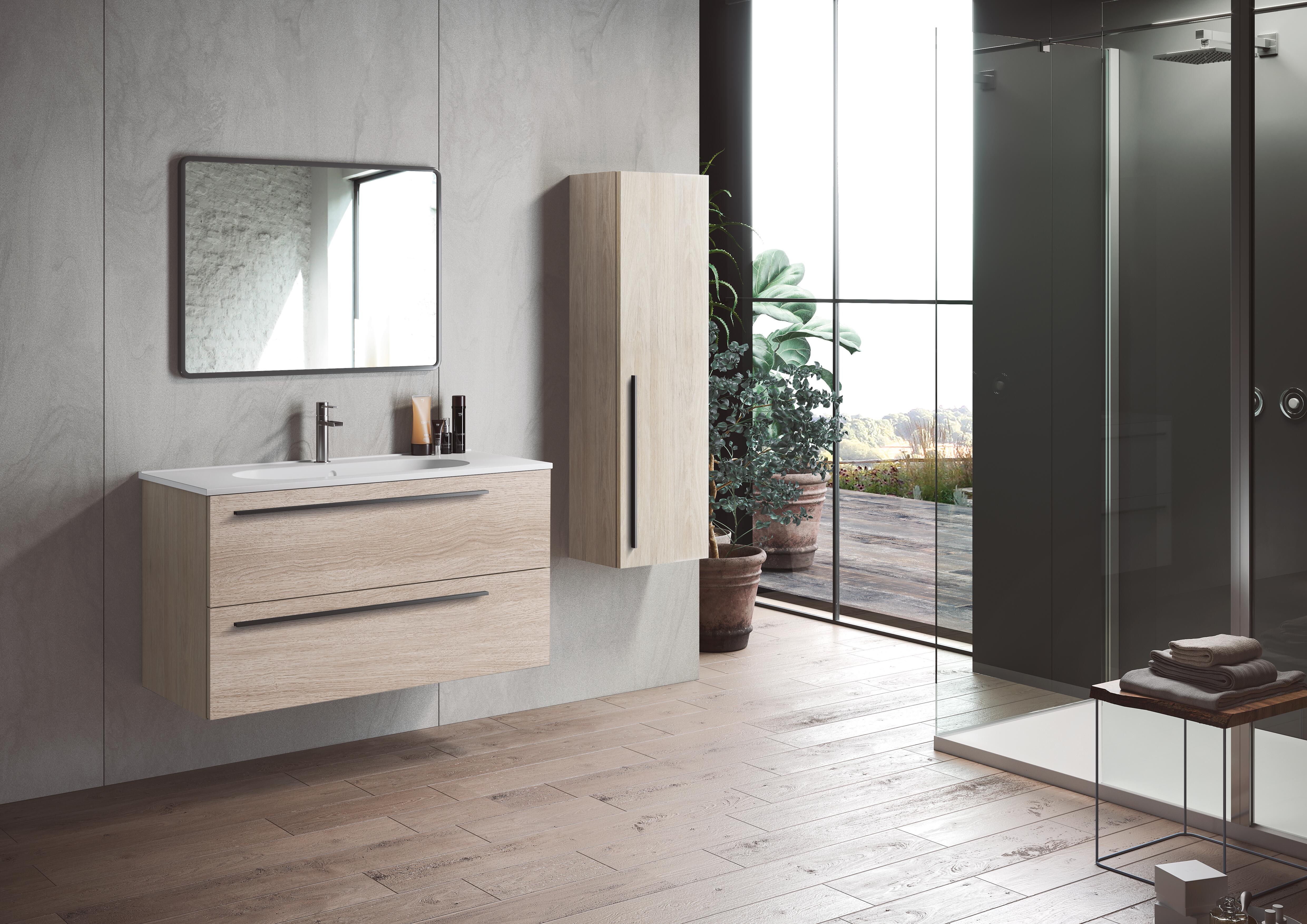 Mueble de baño con lavabo mia crudo 100x45 cm