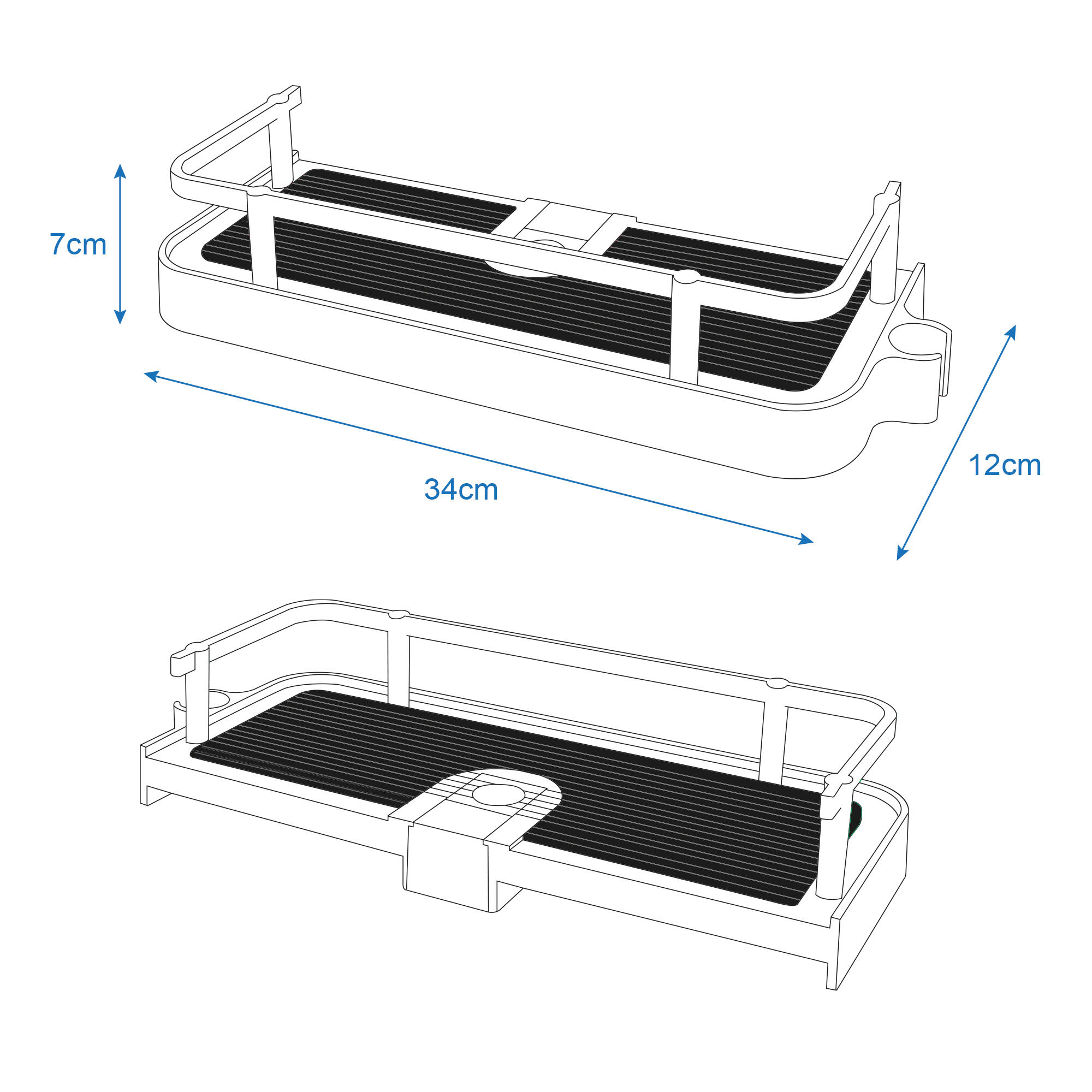 Cesto de duche p/rampa preto/cromado - 7