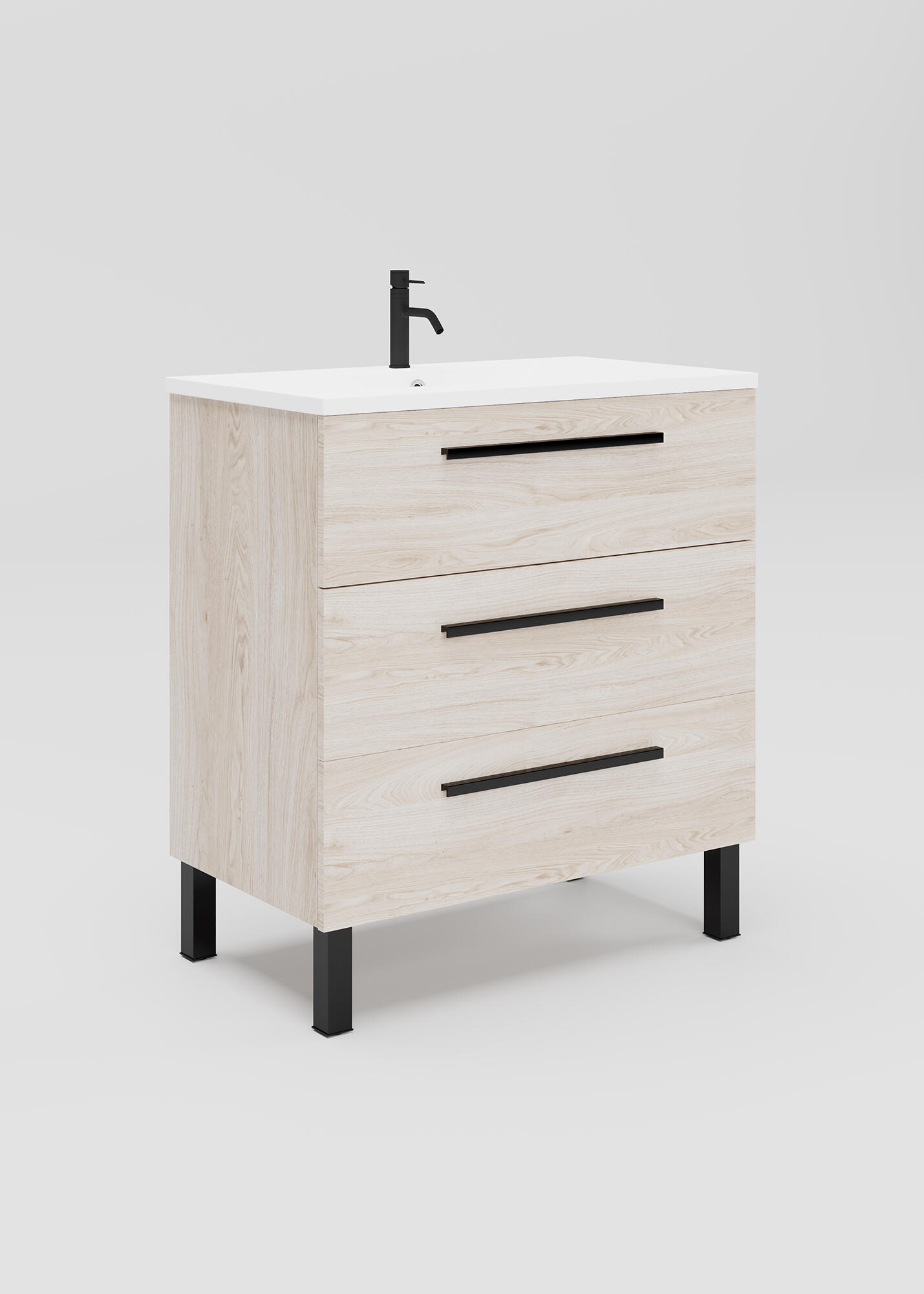 Mueble de baño Madrid marrón 70x45 cm (lavabo no incluido) - 2