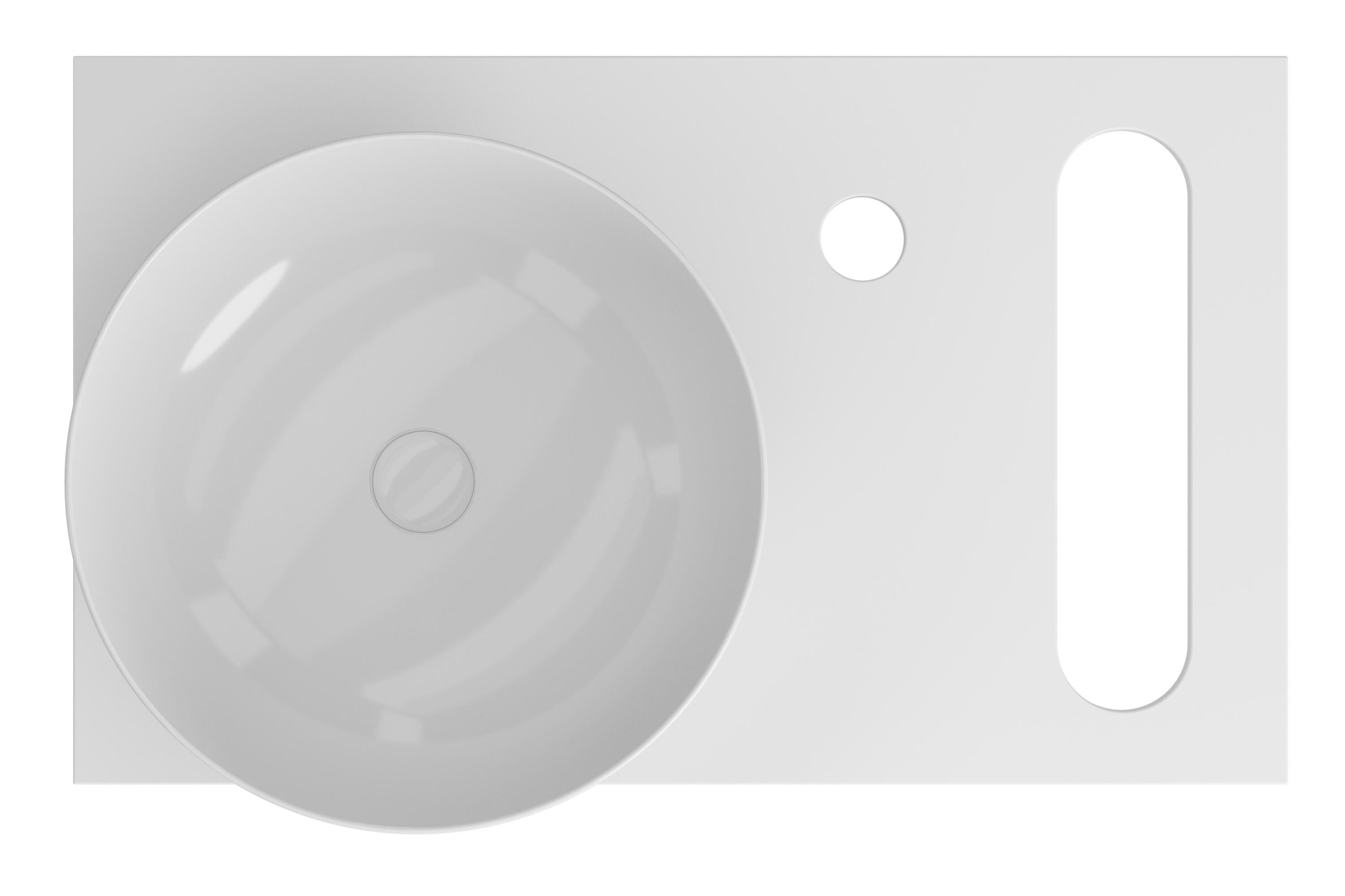 Móvel com lavatório MINISTONE MÁRMORE 50X30X2CM BRANCO - 3