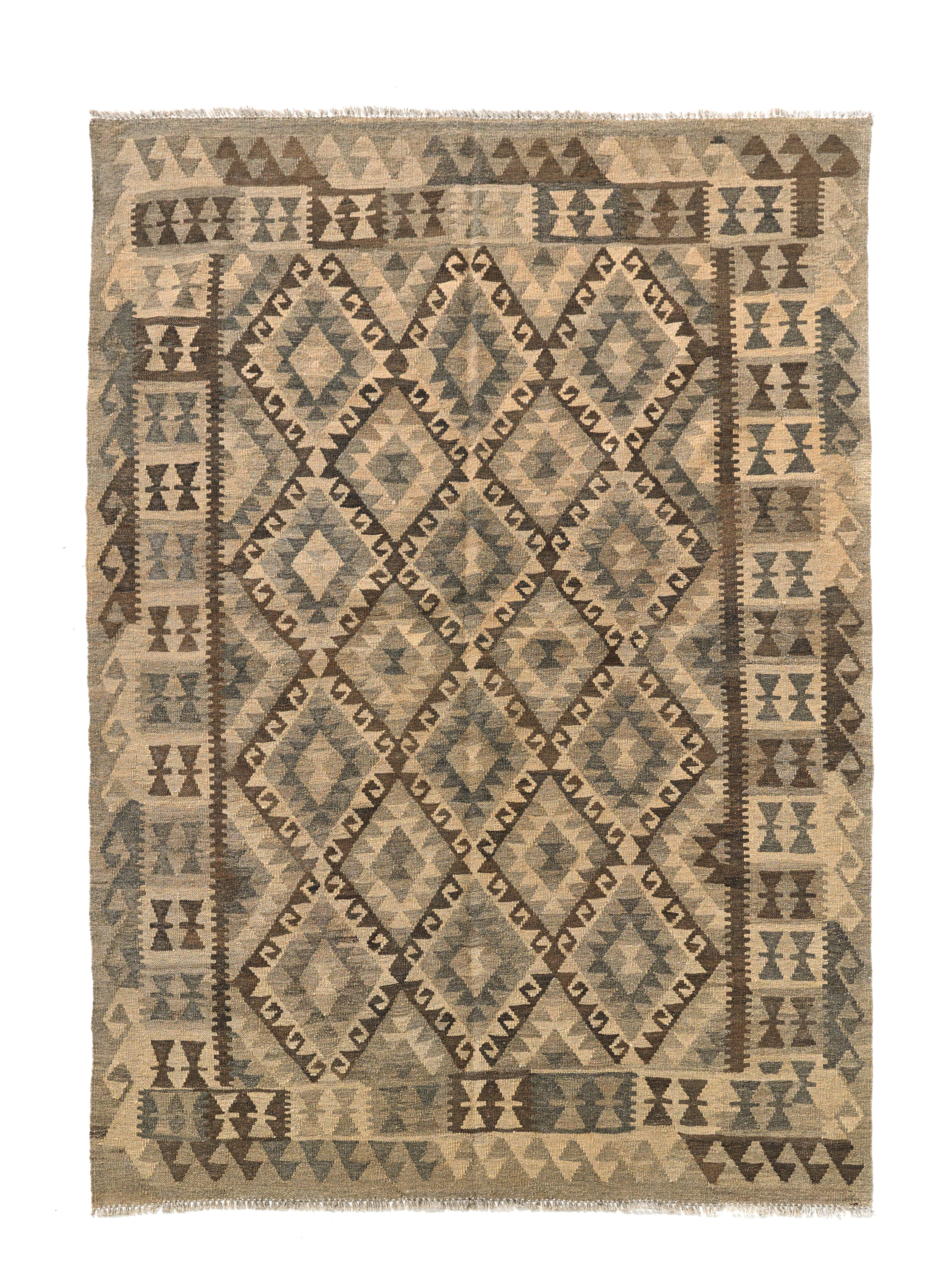 Alfombra lana tejido plano kilim herat 2 multicolor 150x200cm