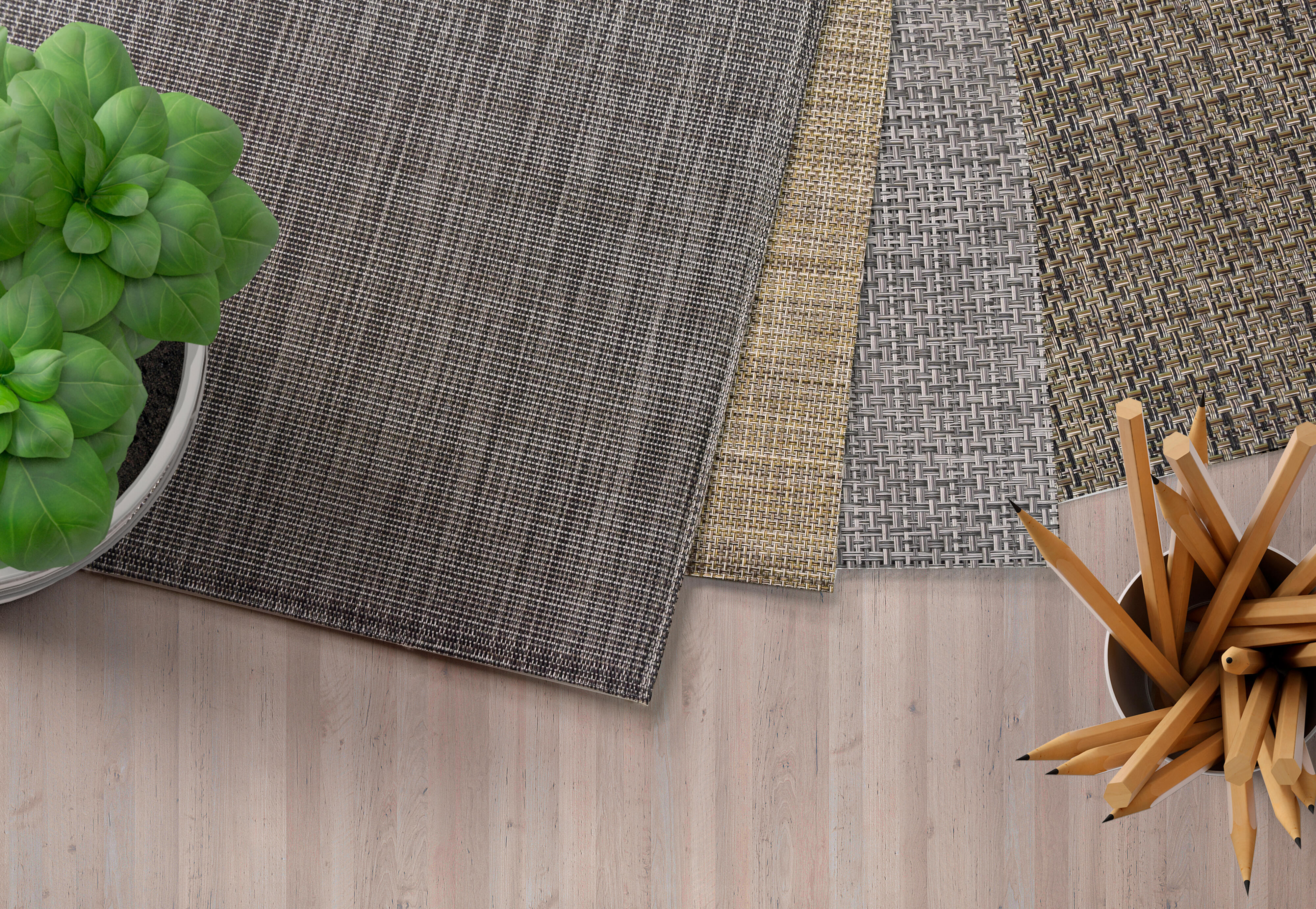 Alfombra pie de cama exterior/interior pvc tejido plano  base antideslizante Denon 001/233 liso gris  60x120cm - 6