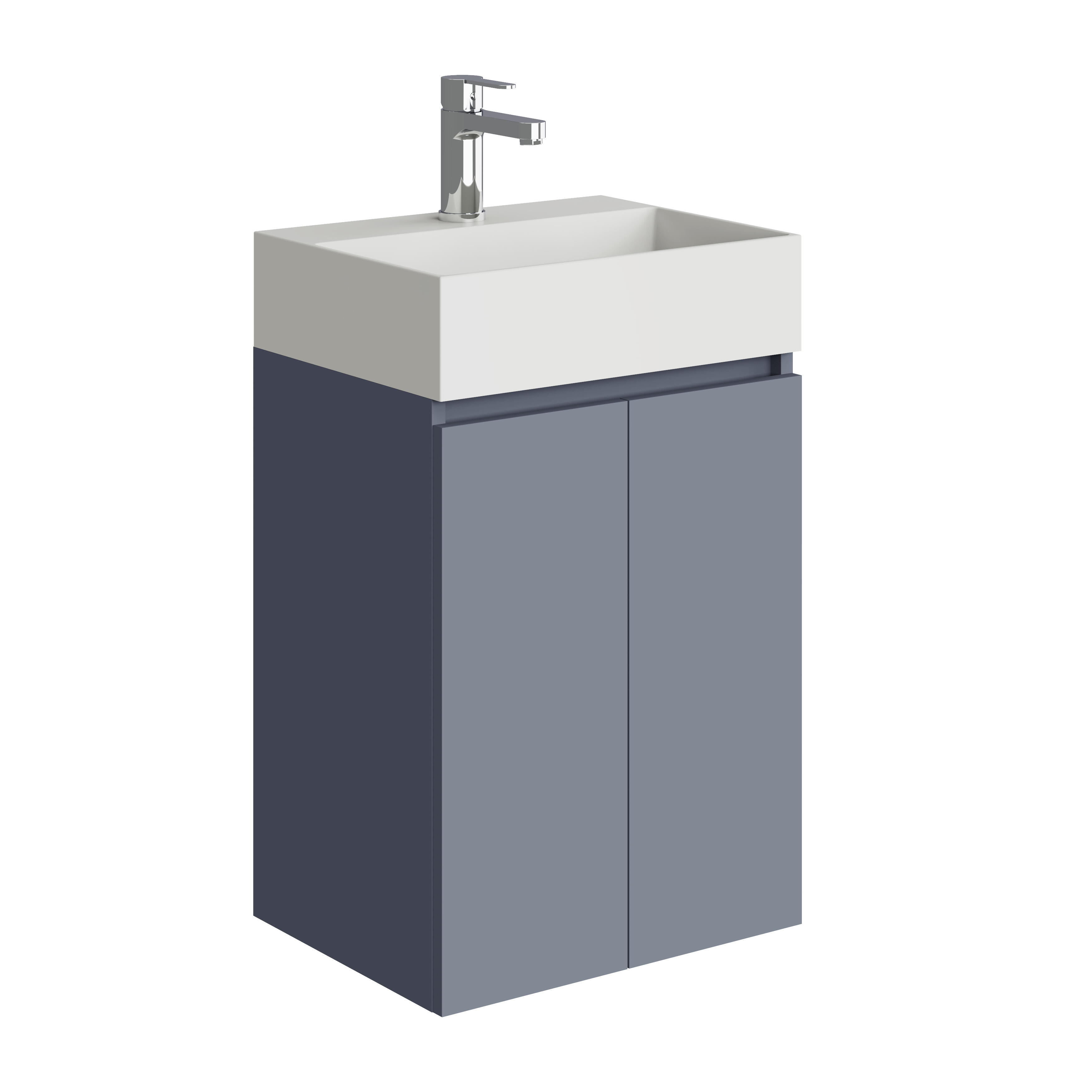Mueble de baño con lavabo  Espacio M azul mate 45x35 cm - 2