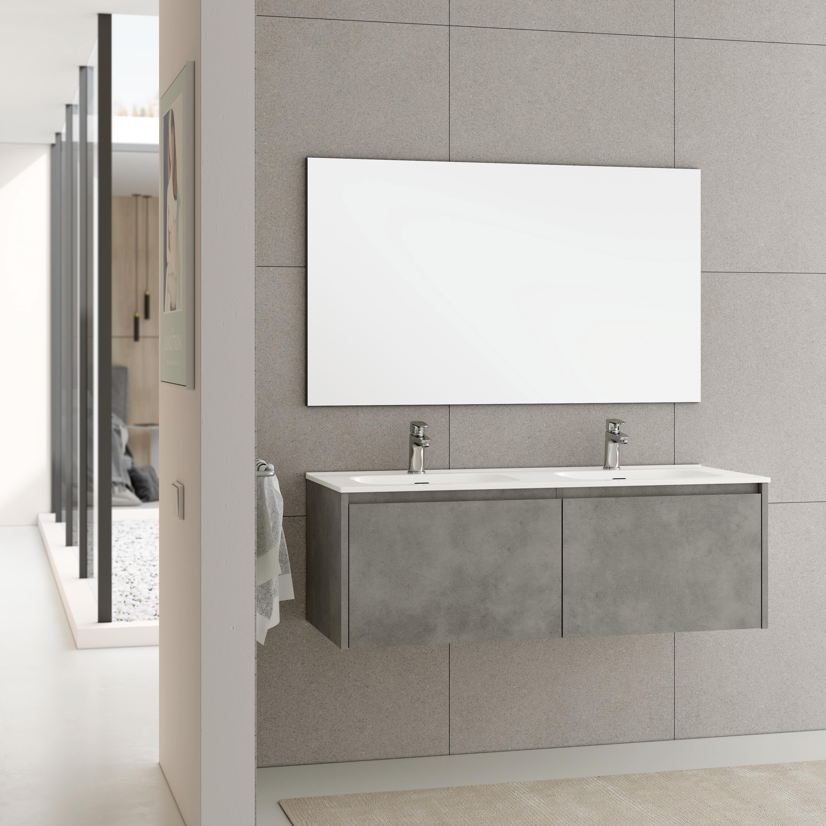 Mueble de baño con lavabo moon gris 120x45 cm