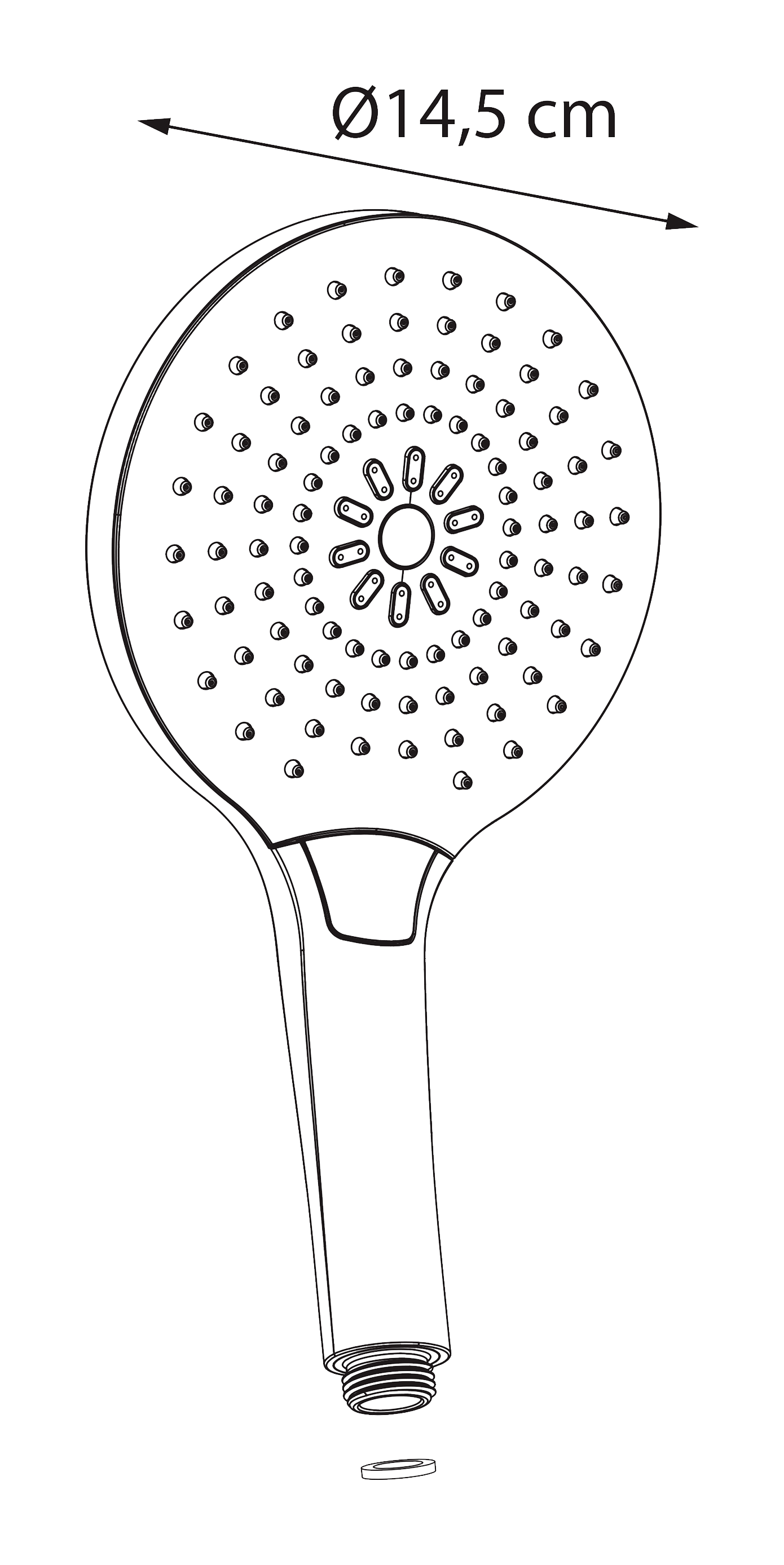 Doccetta SENSEA Etna in abs L 14.4 x H 27 x P 3.34 cm con anticalcare 3 getti - 7