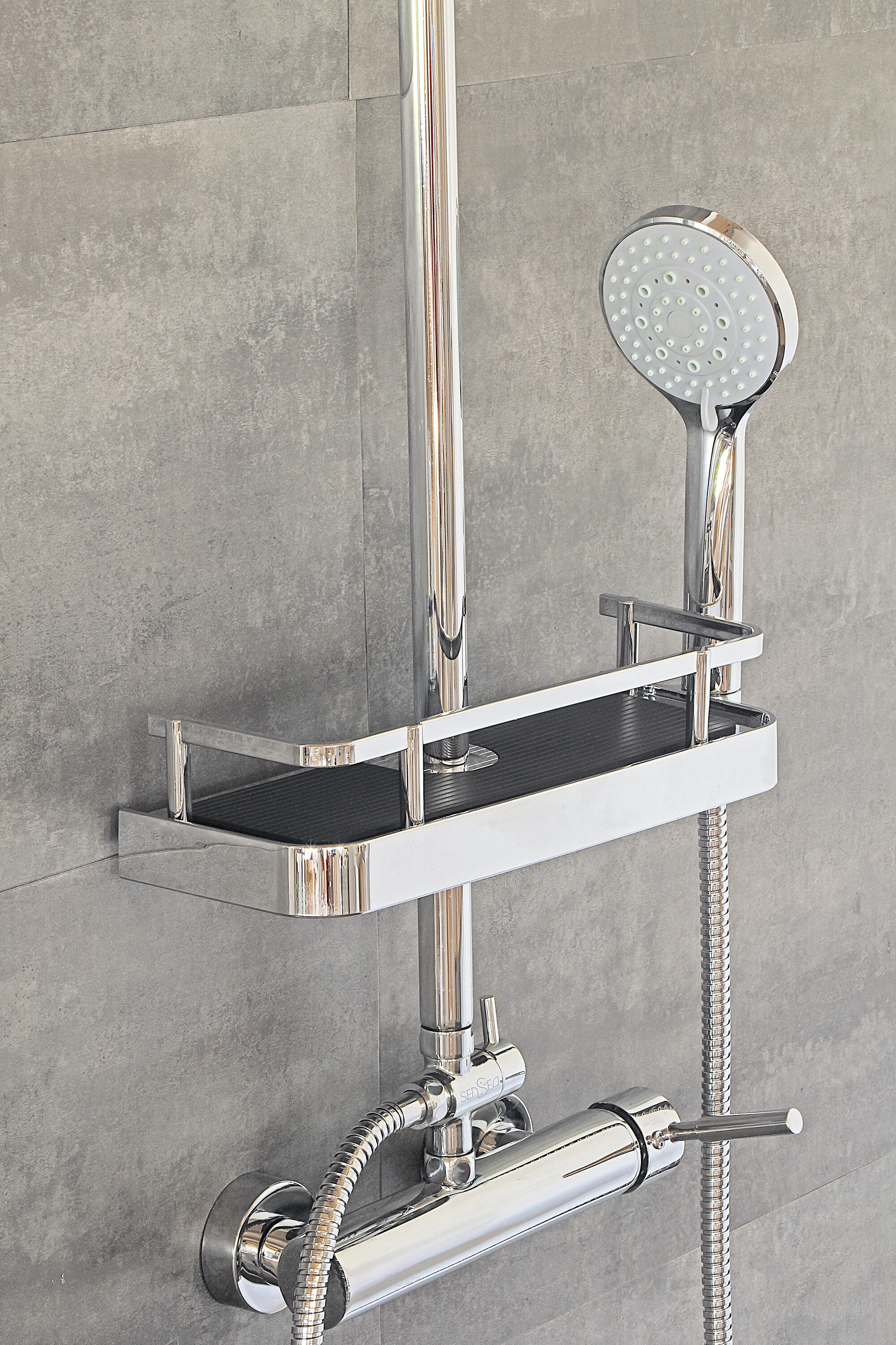 Cesto de duche p/rampa preto/cromado - 3