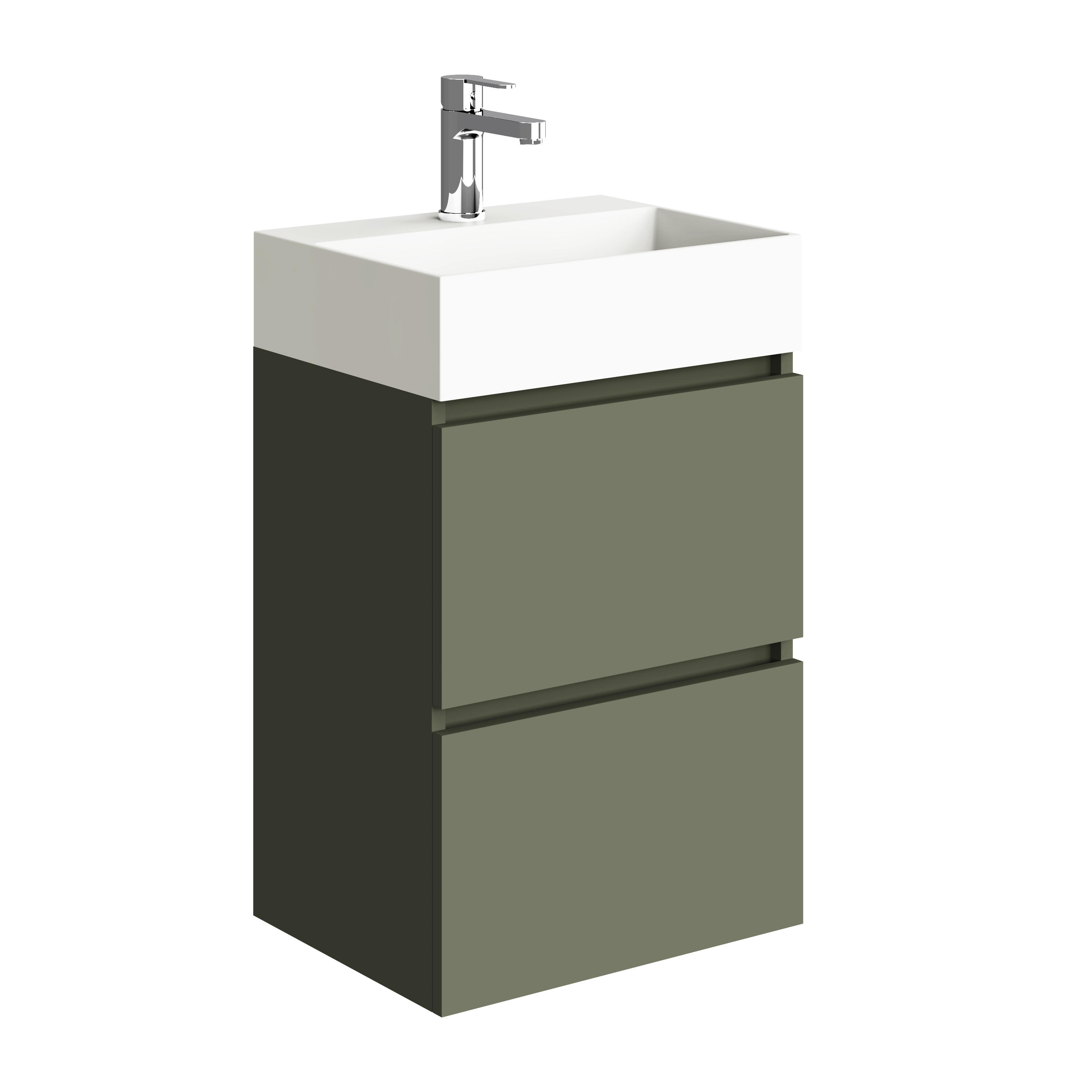 Mueble de baño con lavabo  Espacio M verde mate 45x35 cm - 2