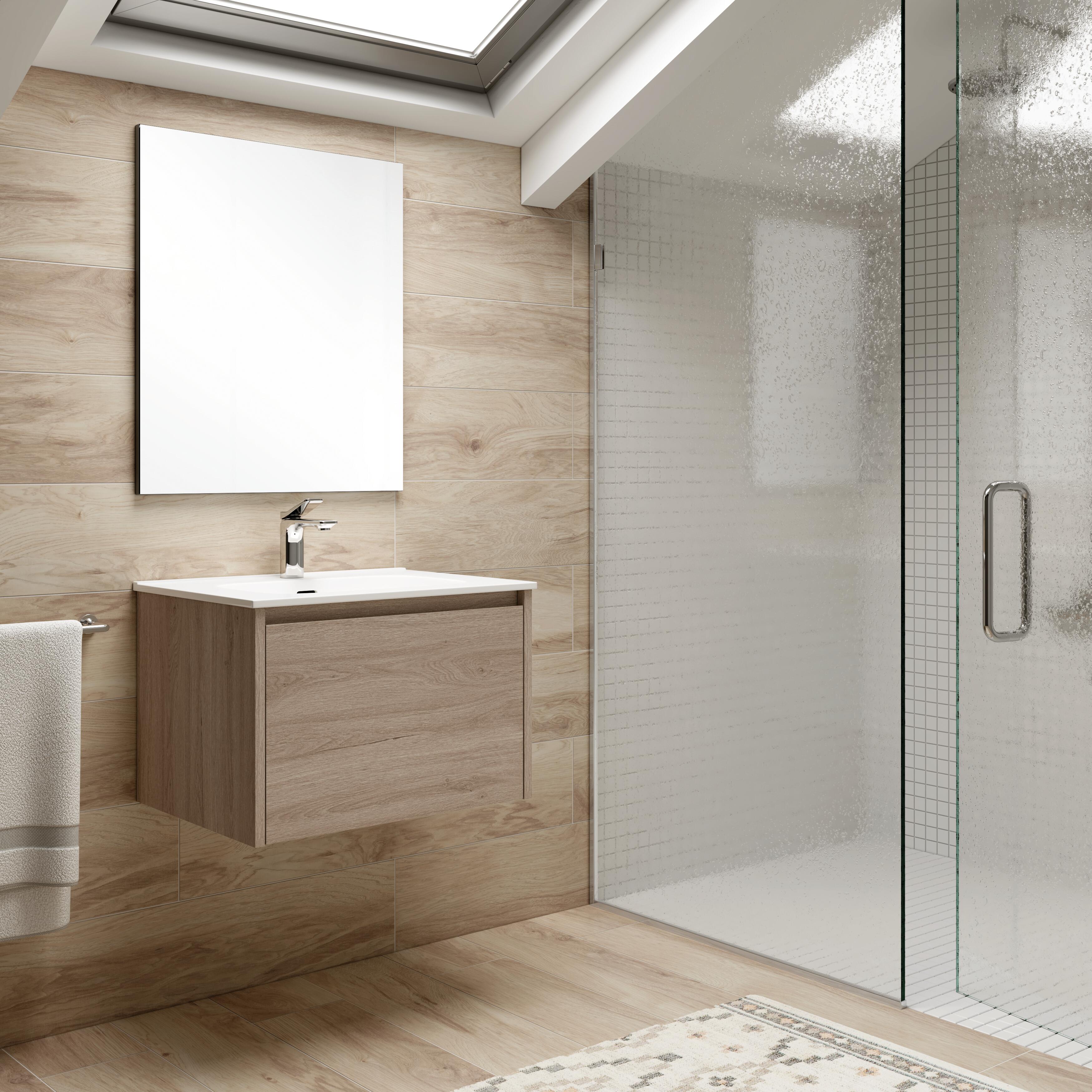 Mueble de baño con lavabo moon roble gris 60x45 cm