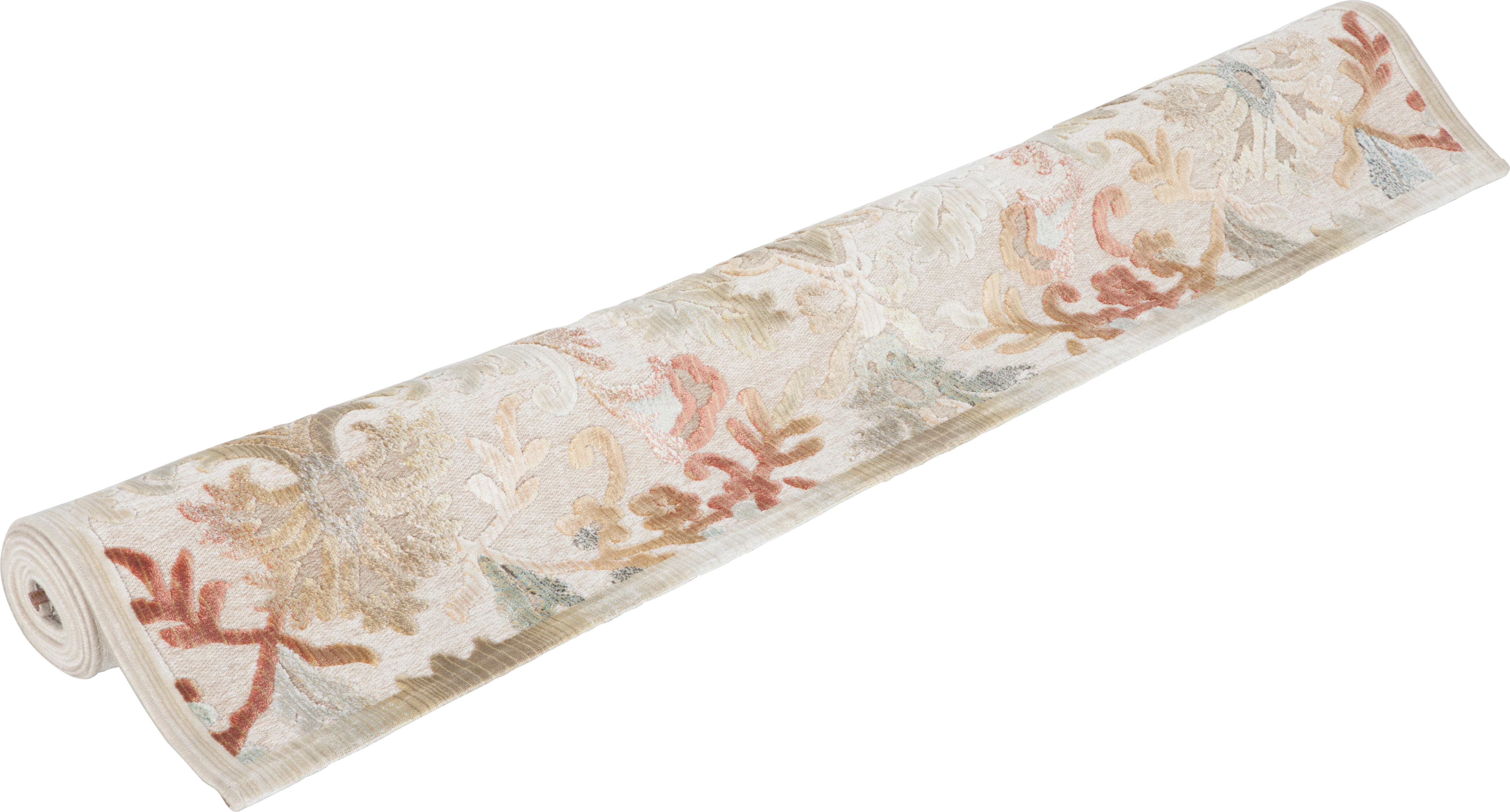 Alfombra viscosa pelo corto base antideslizante bellagio flor multicolor 160x230cm