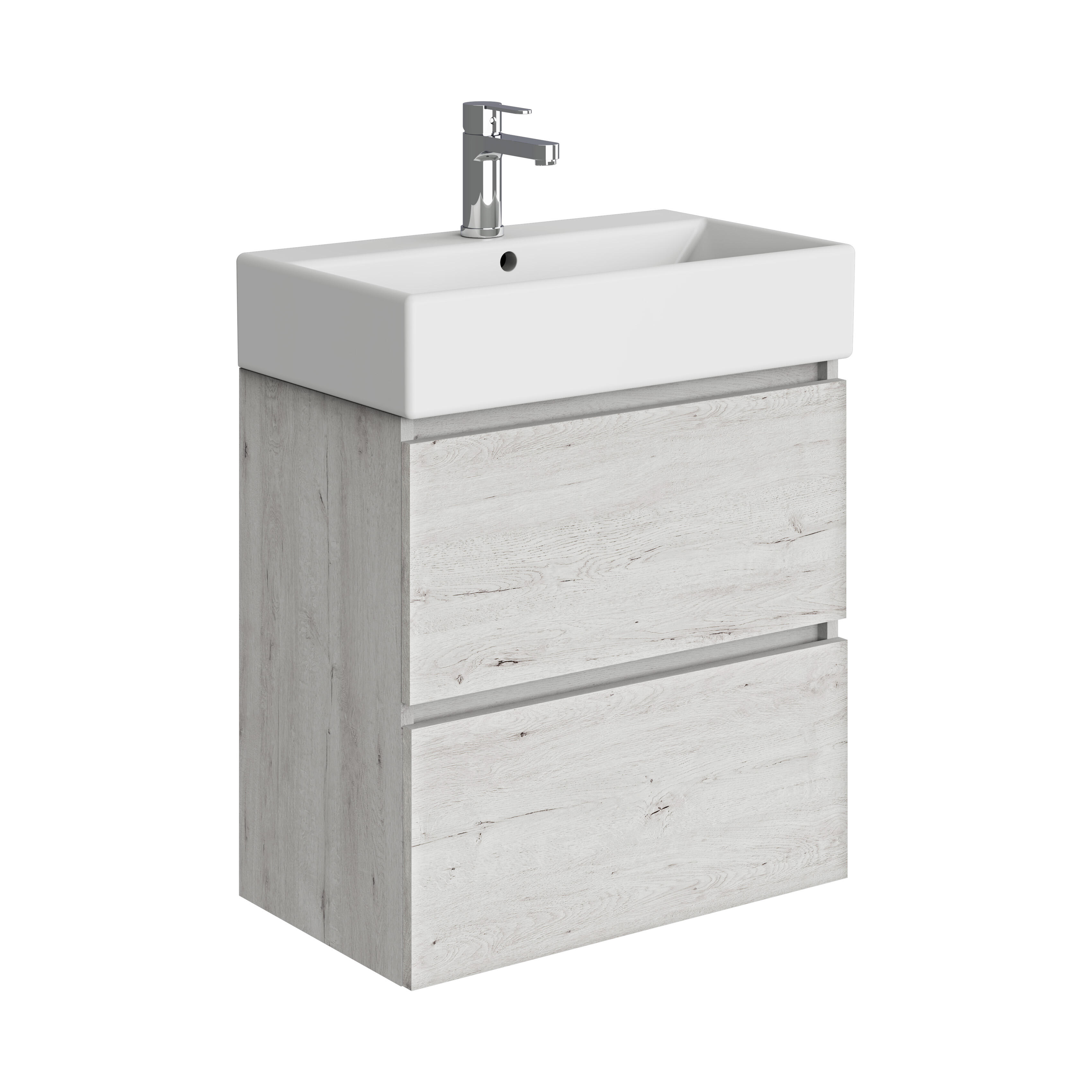 Mueble de baño con lavabo  Espacio L roble gris mate 60x35 cm - 2