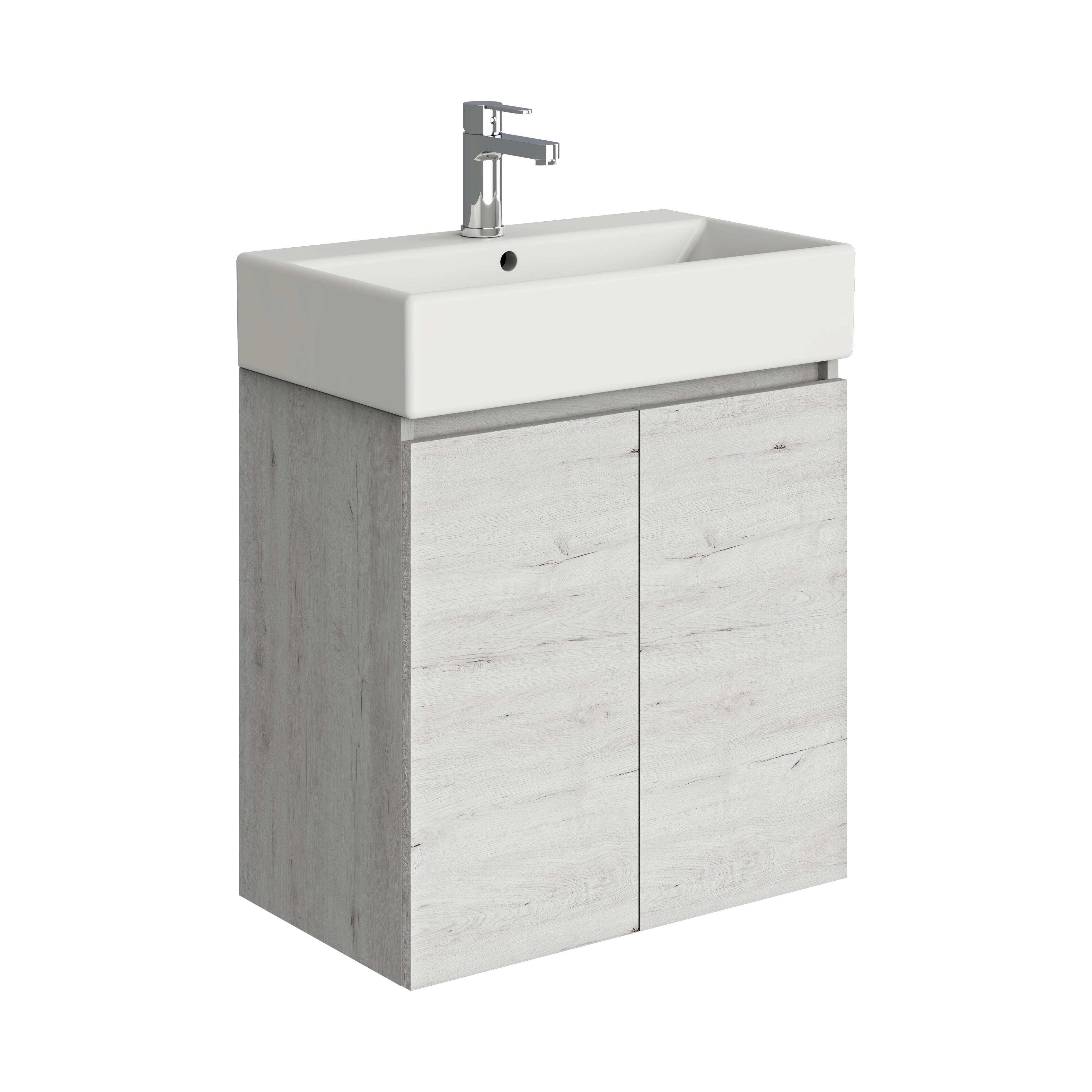 Mueble de baño con lavabo  Espacio L roble gris mate 60x35 cm - 2