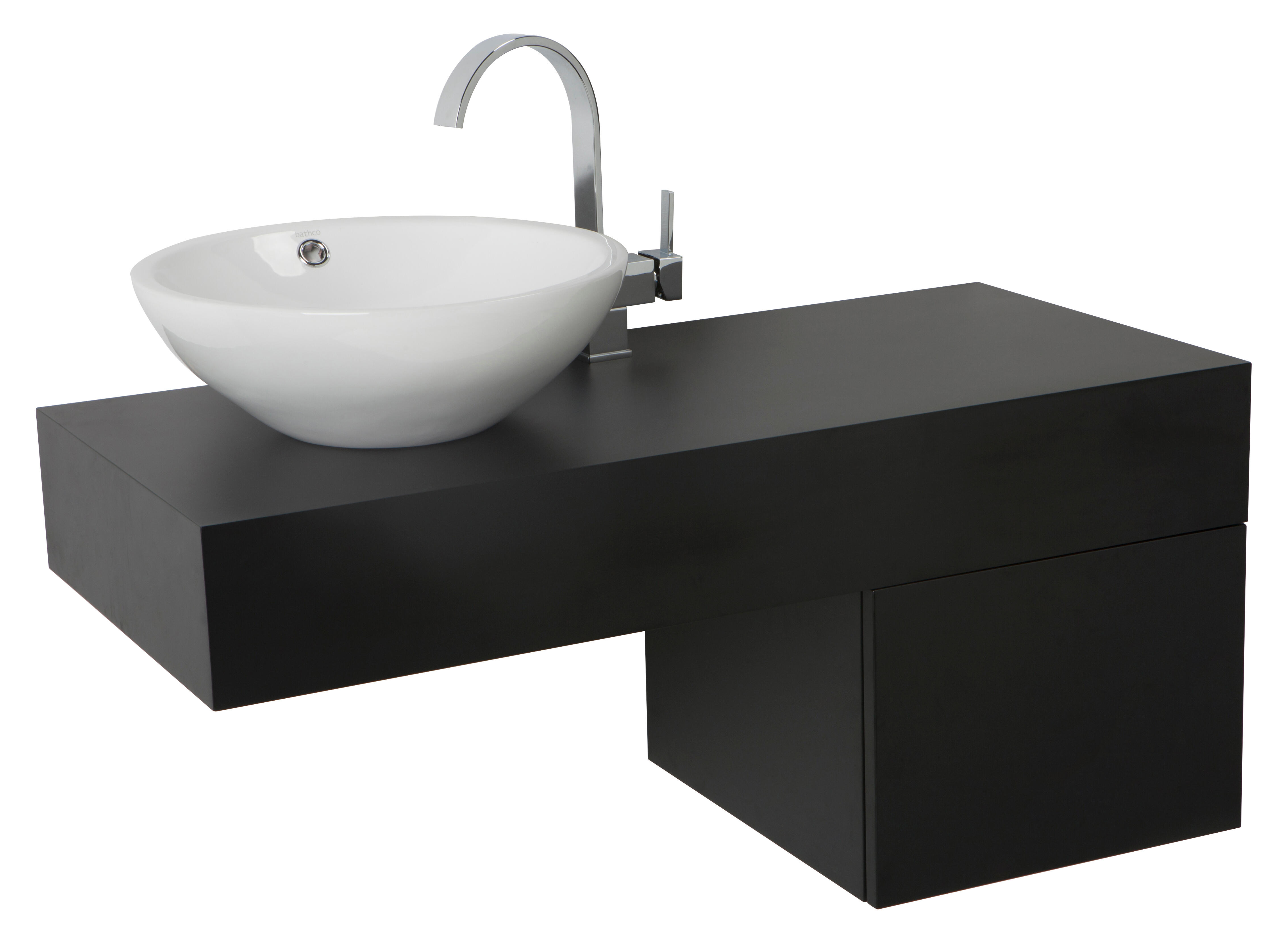 Encimera lavabo push negro 100x45x45 cm