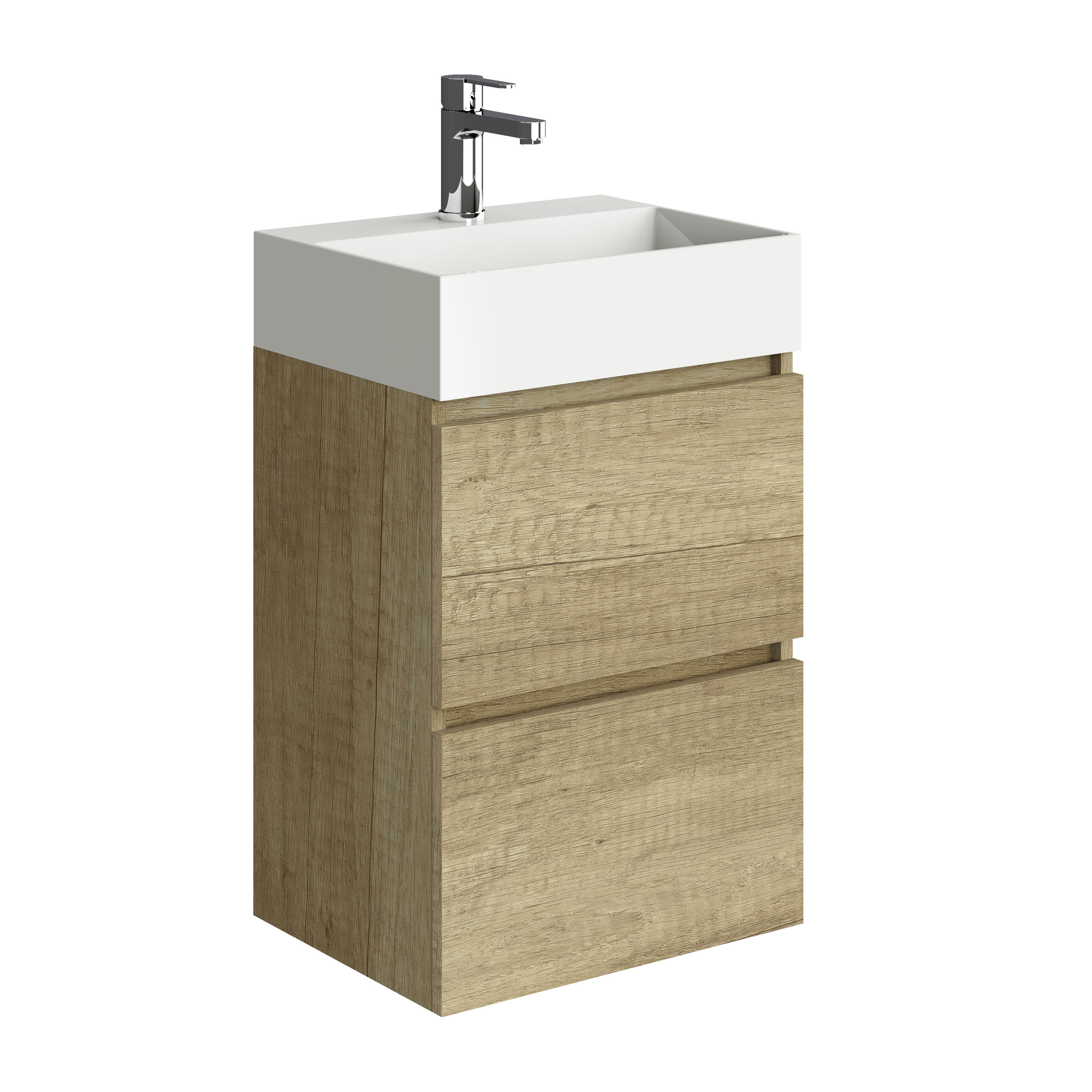 Móvel de casa de banho com lavatório 45x36x60 cm carvalho Espacio M - 2