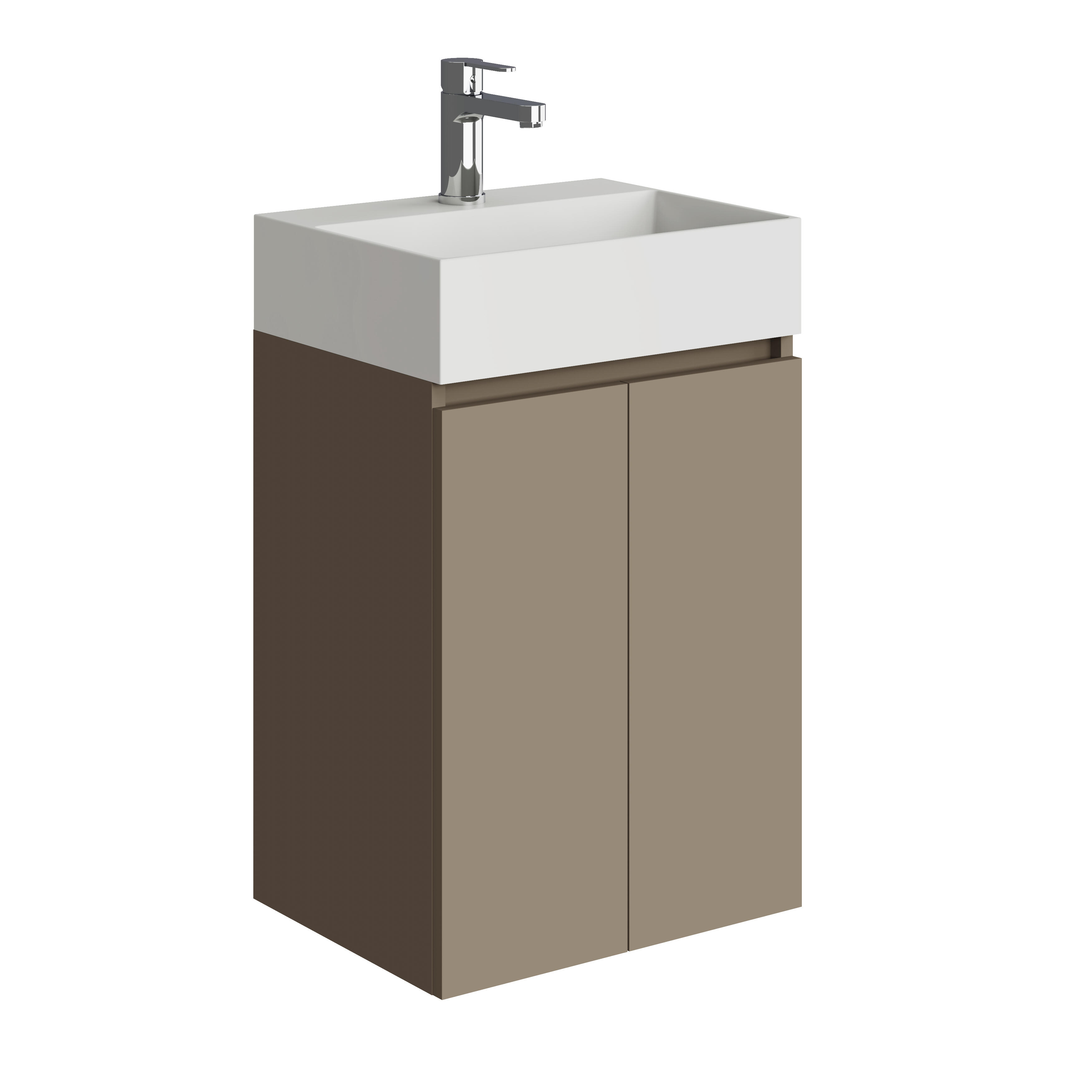 Mueble de baño con lavabo  Espacio M topo mate 45x35 cm - 2