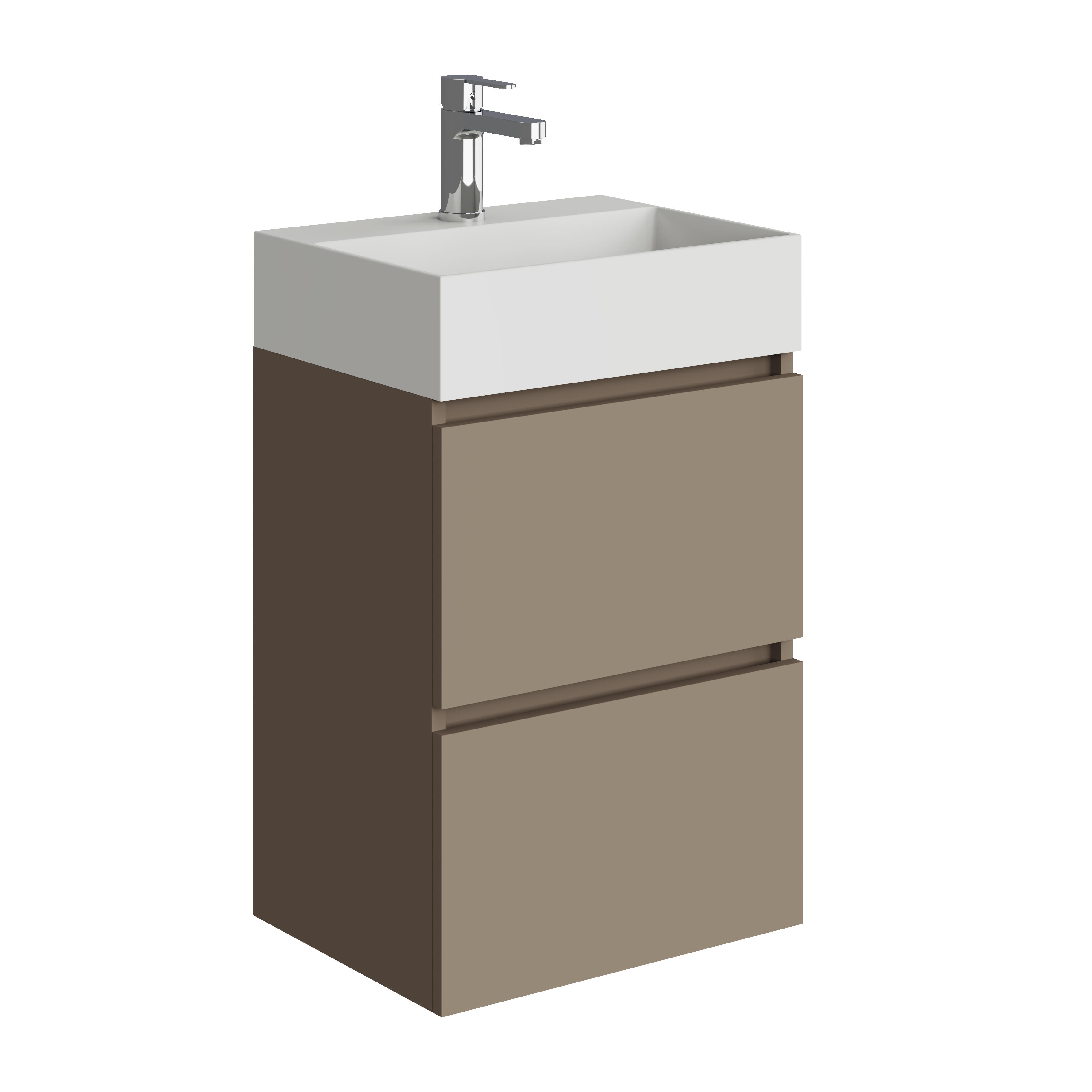 Mueble de baño con lavabo  Espacio M topo mate 45x35 cm - 2
