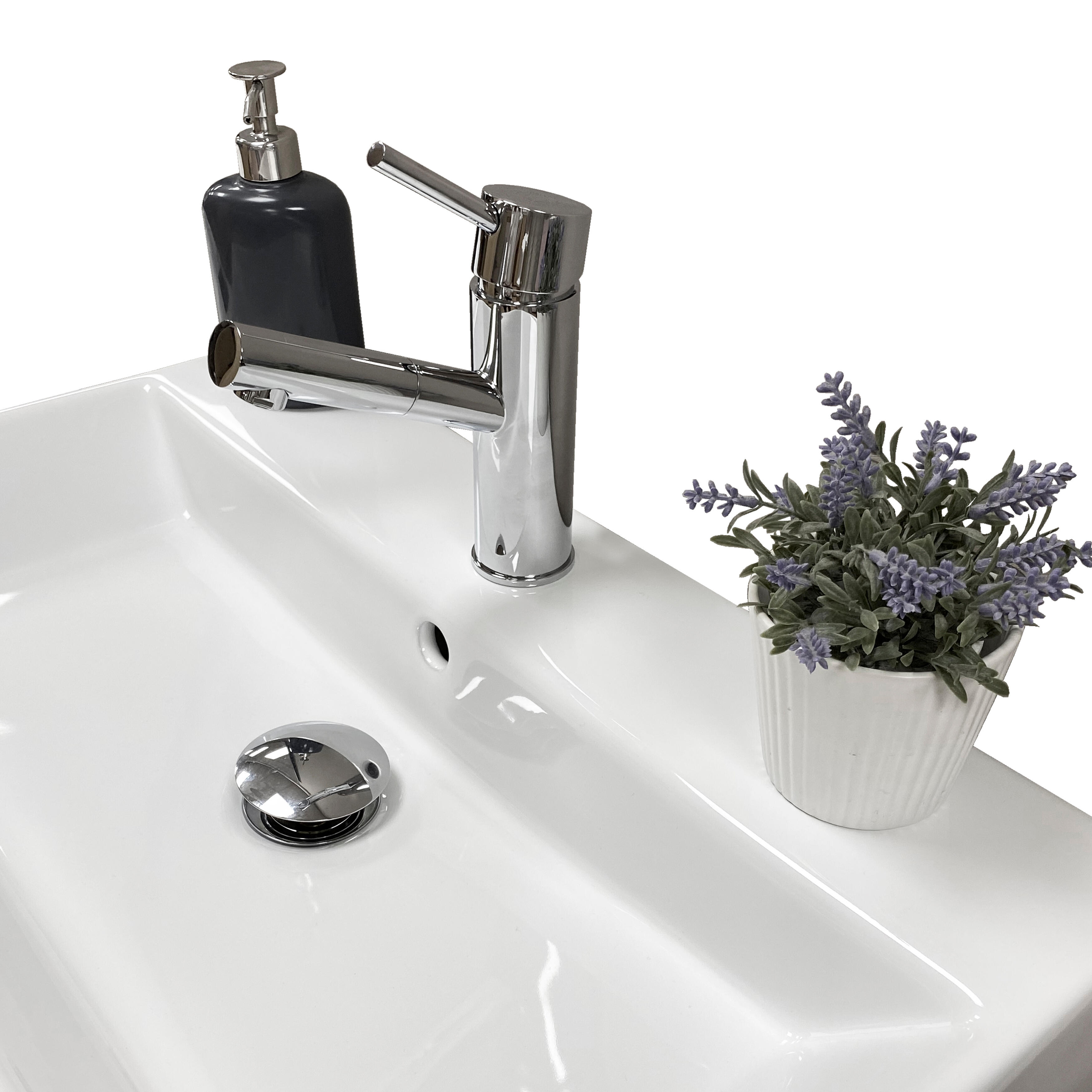 Mueble de baño con lavabo  Espacio L blanco mate 60x35 cm - 5