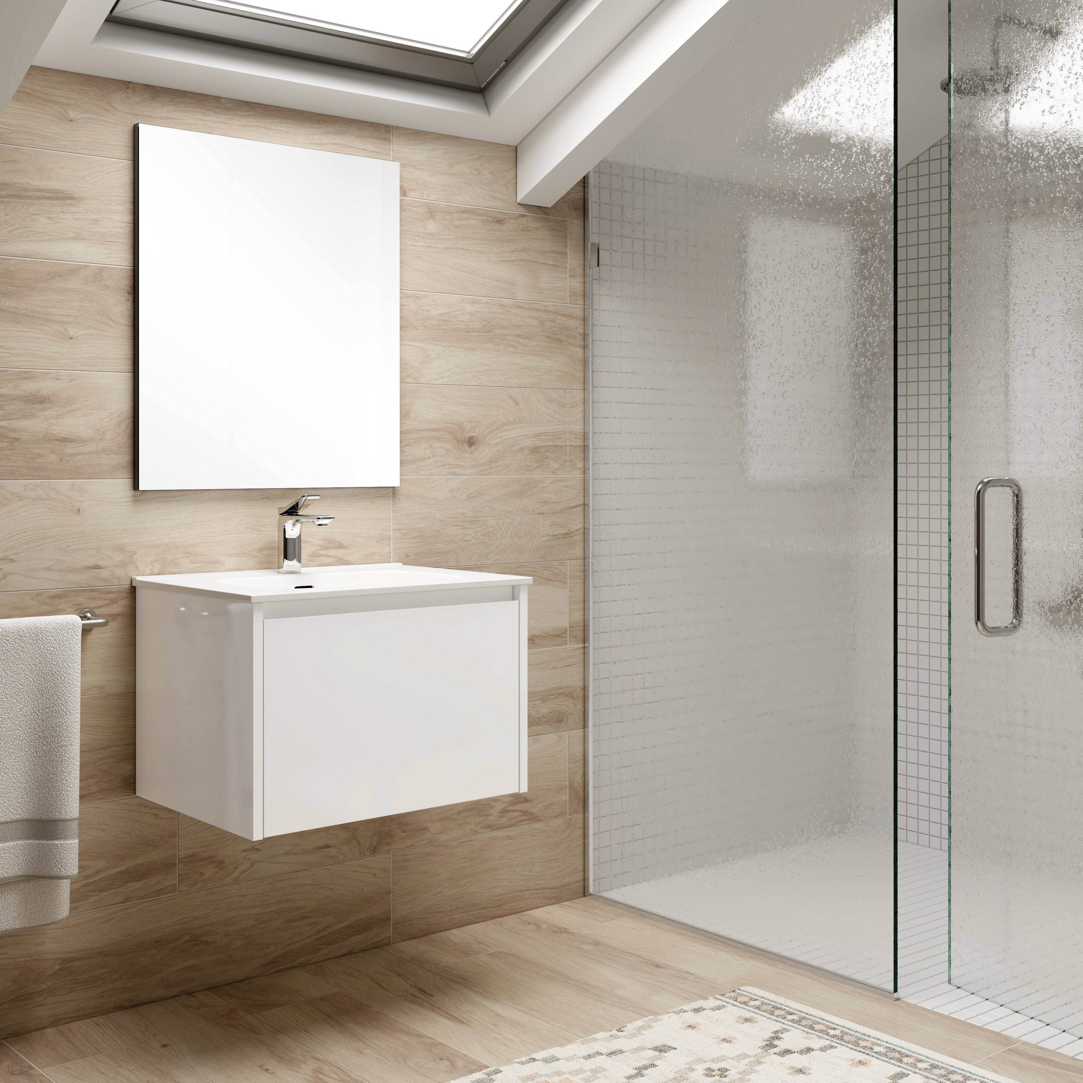 Mueble de baño con lavabo moon blanco 60x45 cm