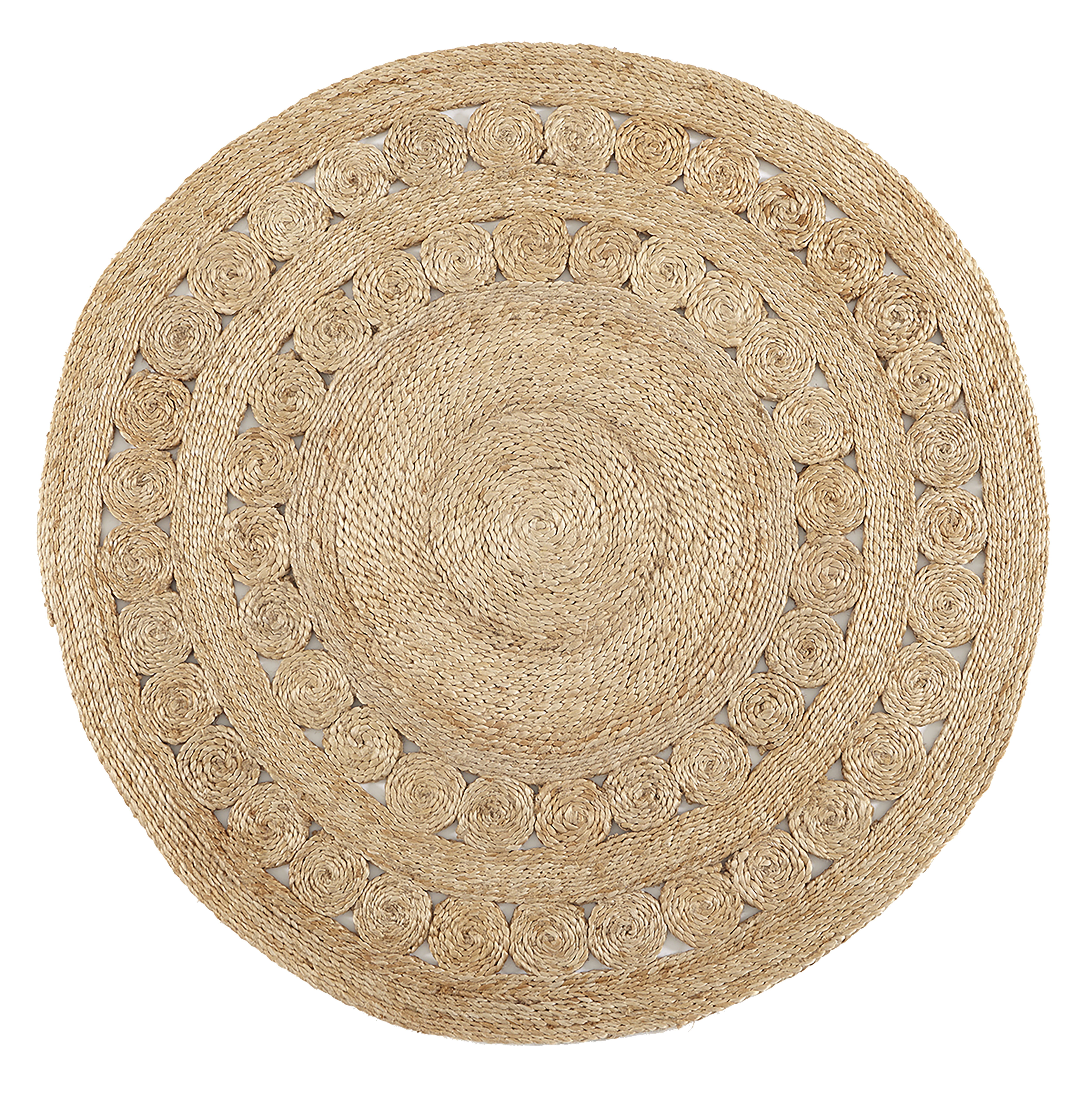 Alfombra yute yute natural 3 marrón natural redonda 100x100cm