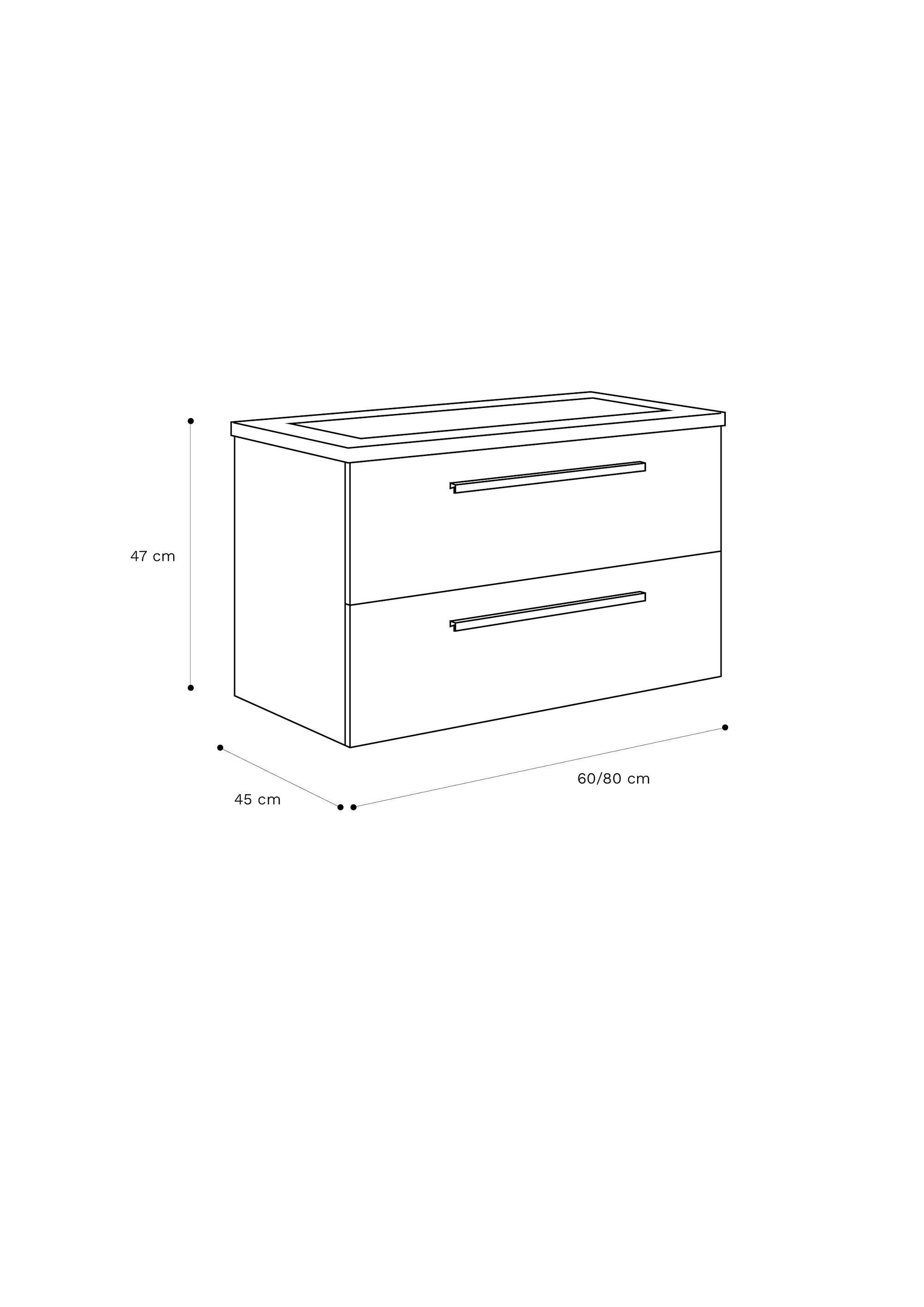 Mueble de baño Madrid Suspendido marrón 80x45 cm (lavabo no incluido) - 4