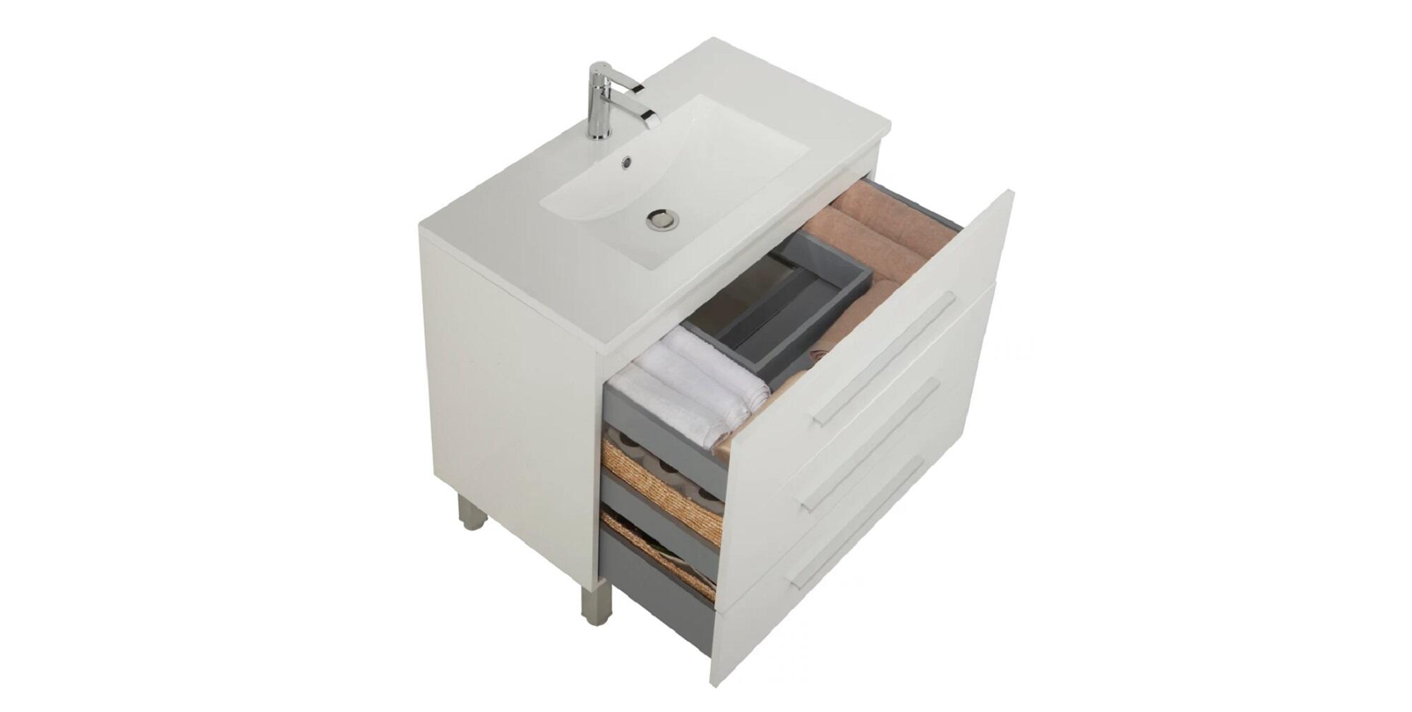 Mueble de baño Madrid blanco 70x39 cm (lavabo no incluido) - 5