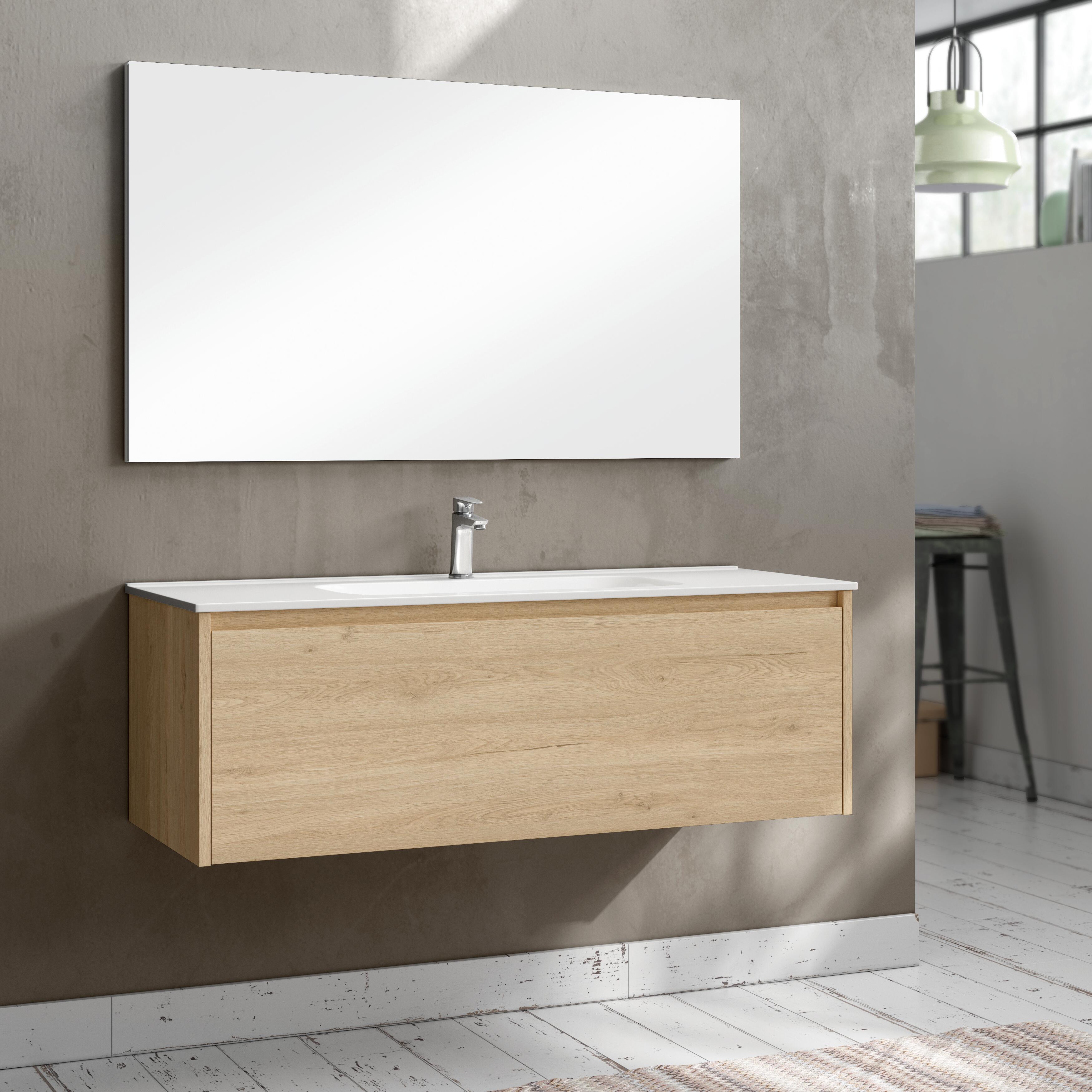 Mueble de baño con lavabo moon roble 120x45 cm