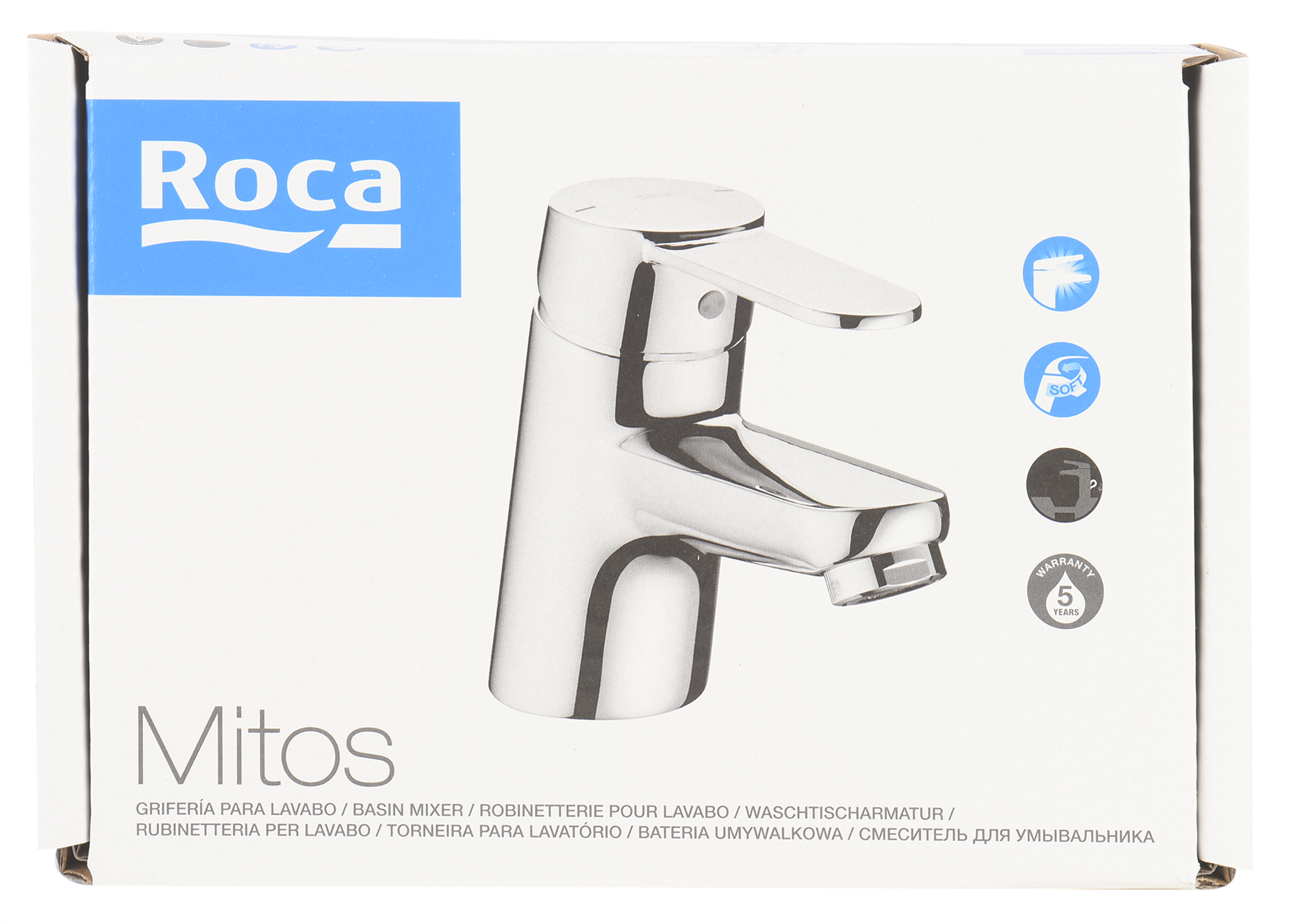 Torneira de lavatório monocomando cromado Roca Mitos - 9