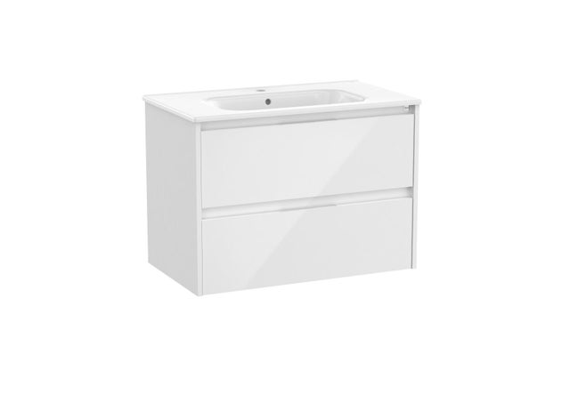 Móvel com lavatório ALPINE 80CM 2 GAVETAS BRANCO