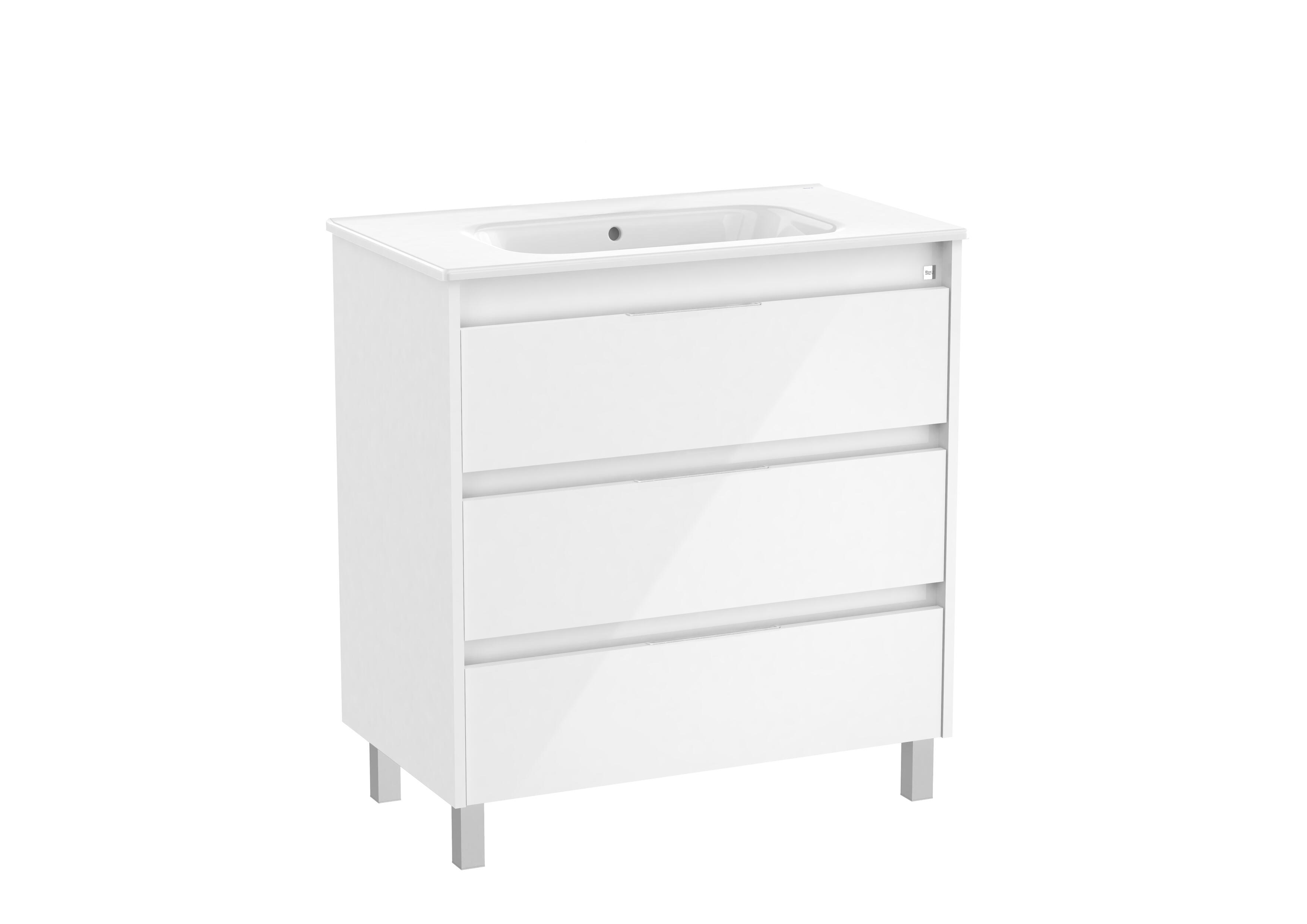 Móvel com lavatório ALPINE 80CM 3 GAVETAS BRANCO - 2