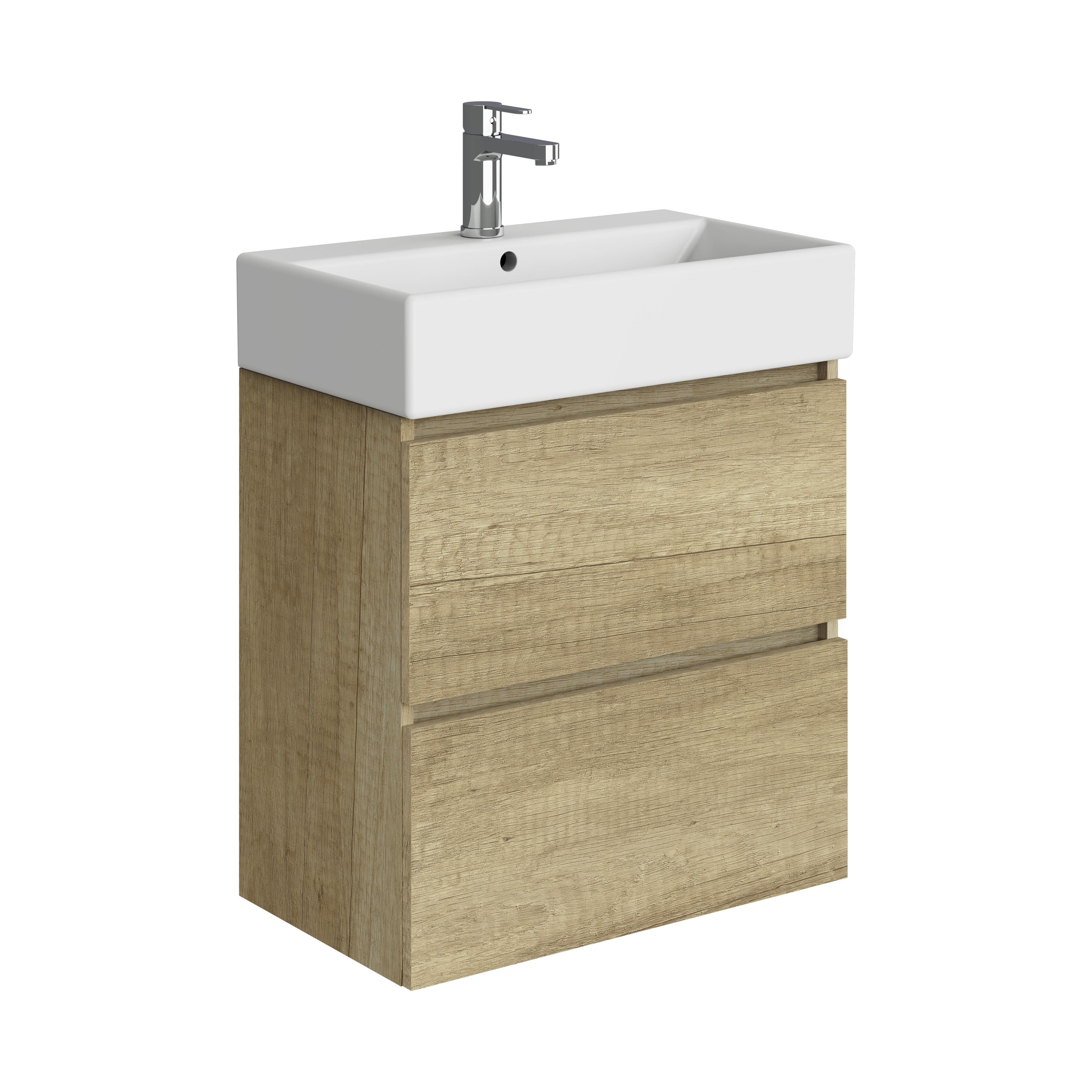 Mueble de baño con lavabo  Espacio L olmo mate 60x35 cm - 3