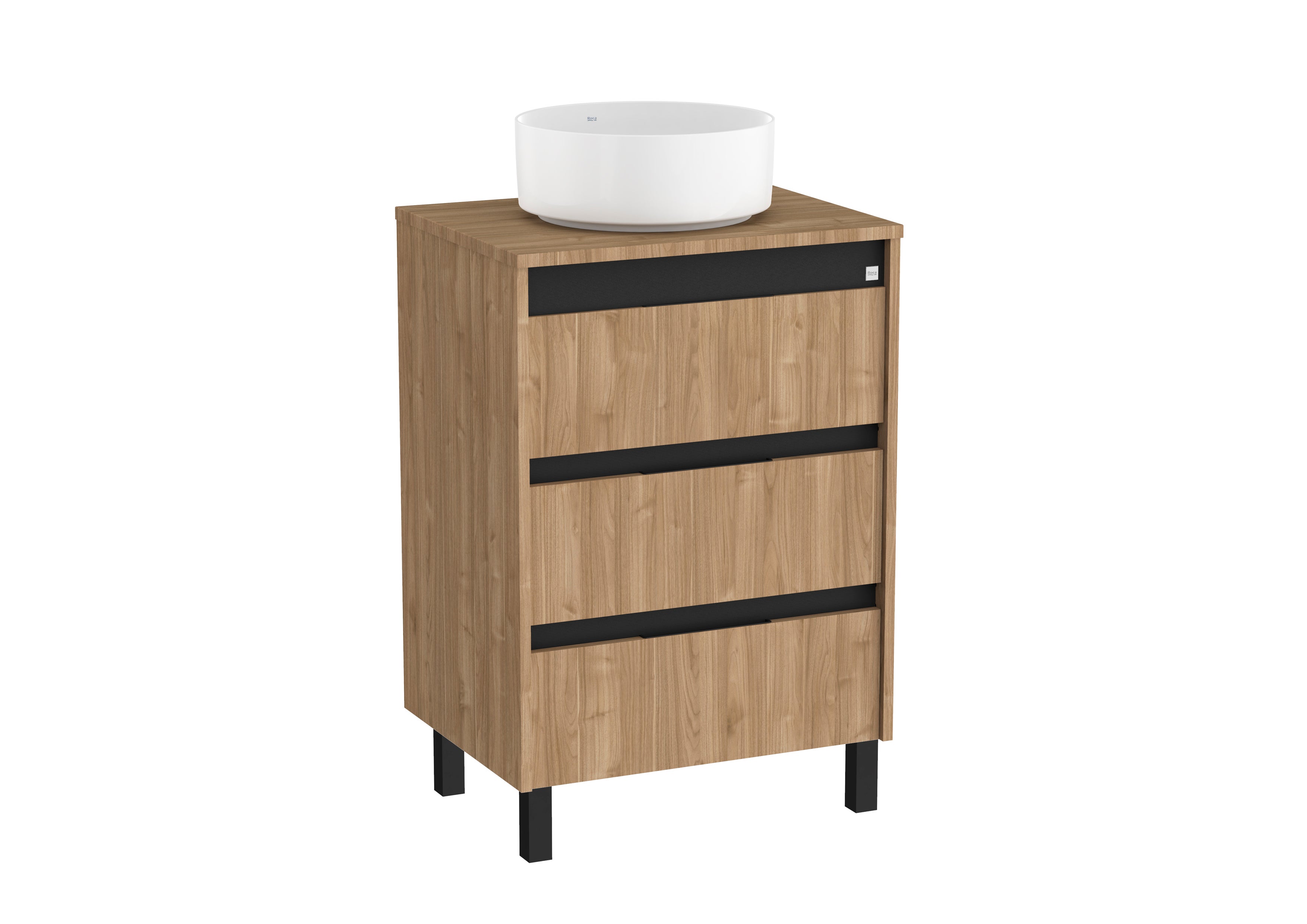 Mueble de baño con lavabo alpine roca nogal 60x46 cm