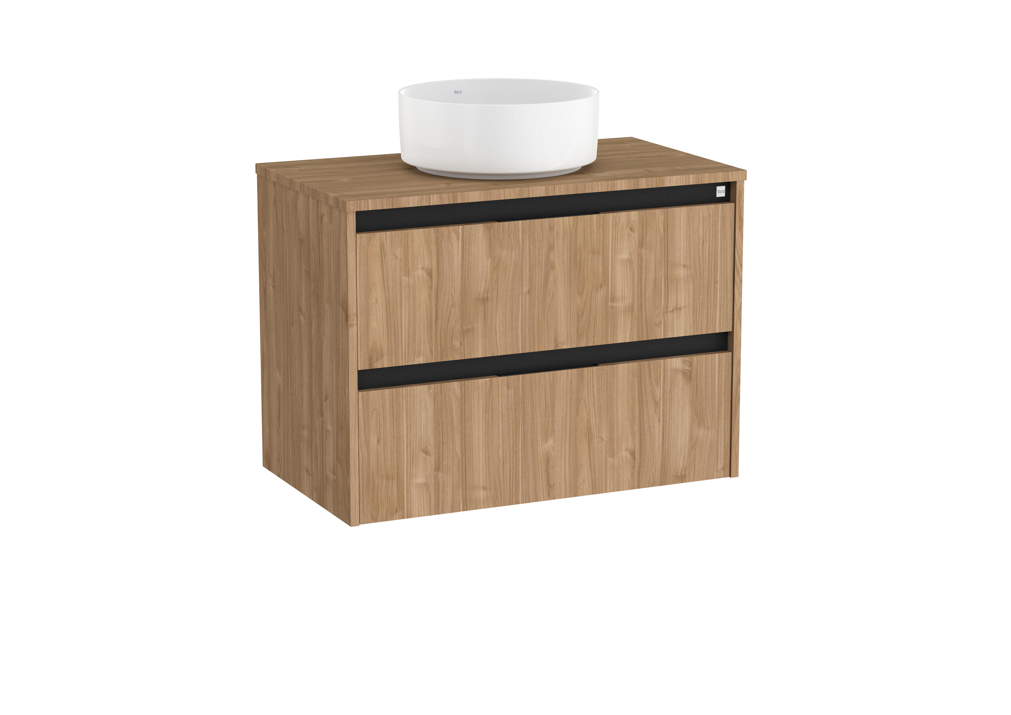 Móvel com tampo ROCA ALPINE 80CM 2 GAVETAS NOGUEIRA - 4