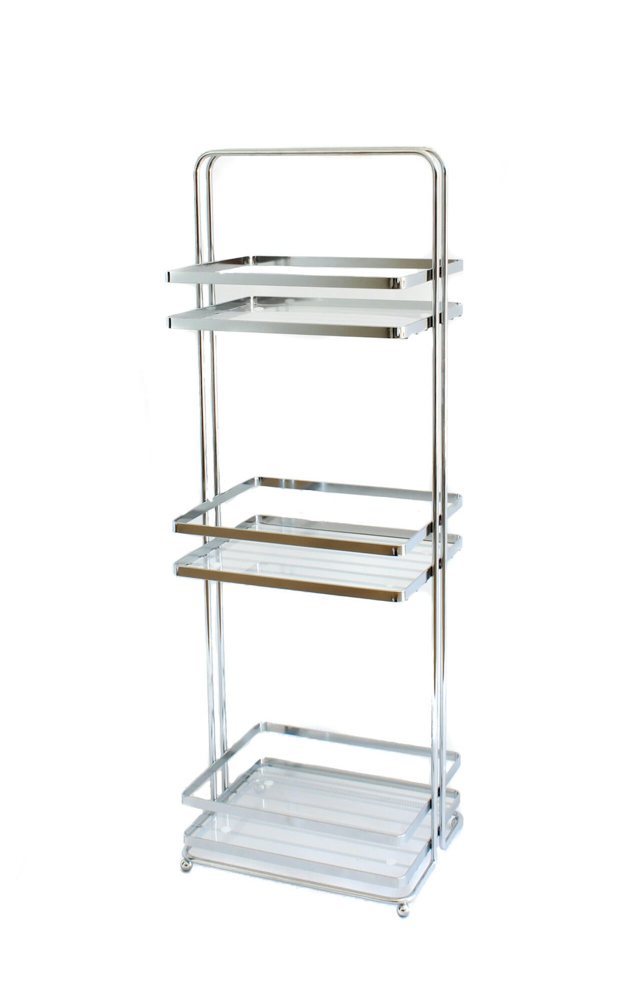 Estante de baño estantería auxiliar metal gris/plata 23x65x18 cm
