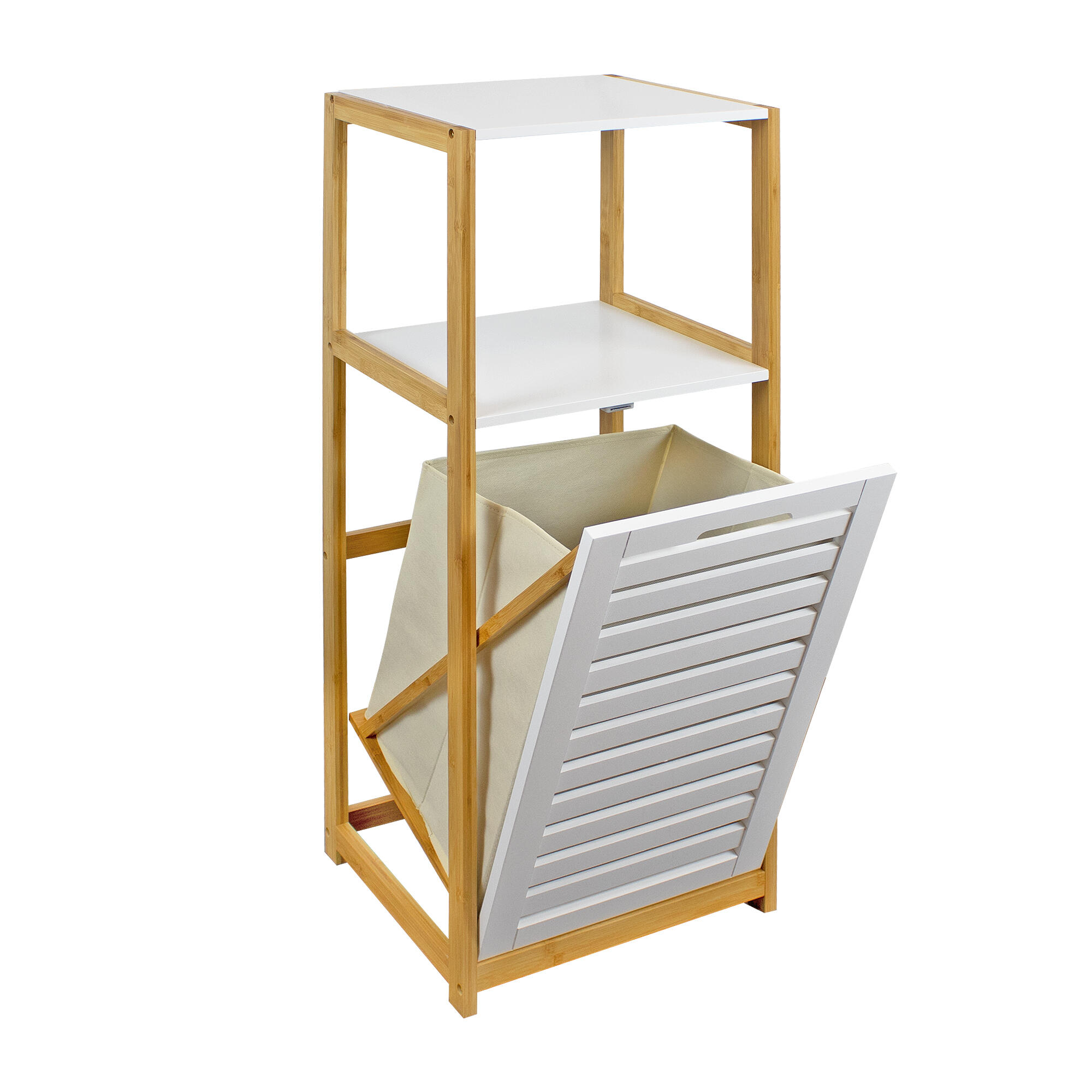 Estante para el baño de bambú marrón lotus 36x33x98cm