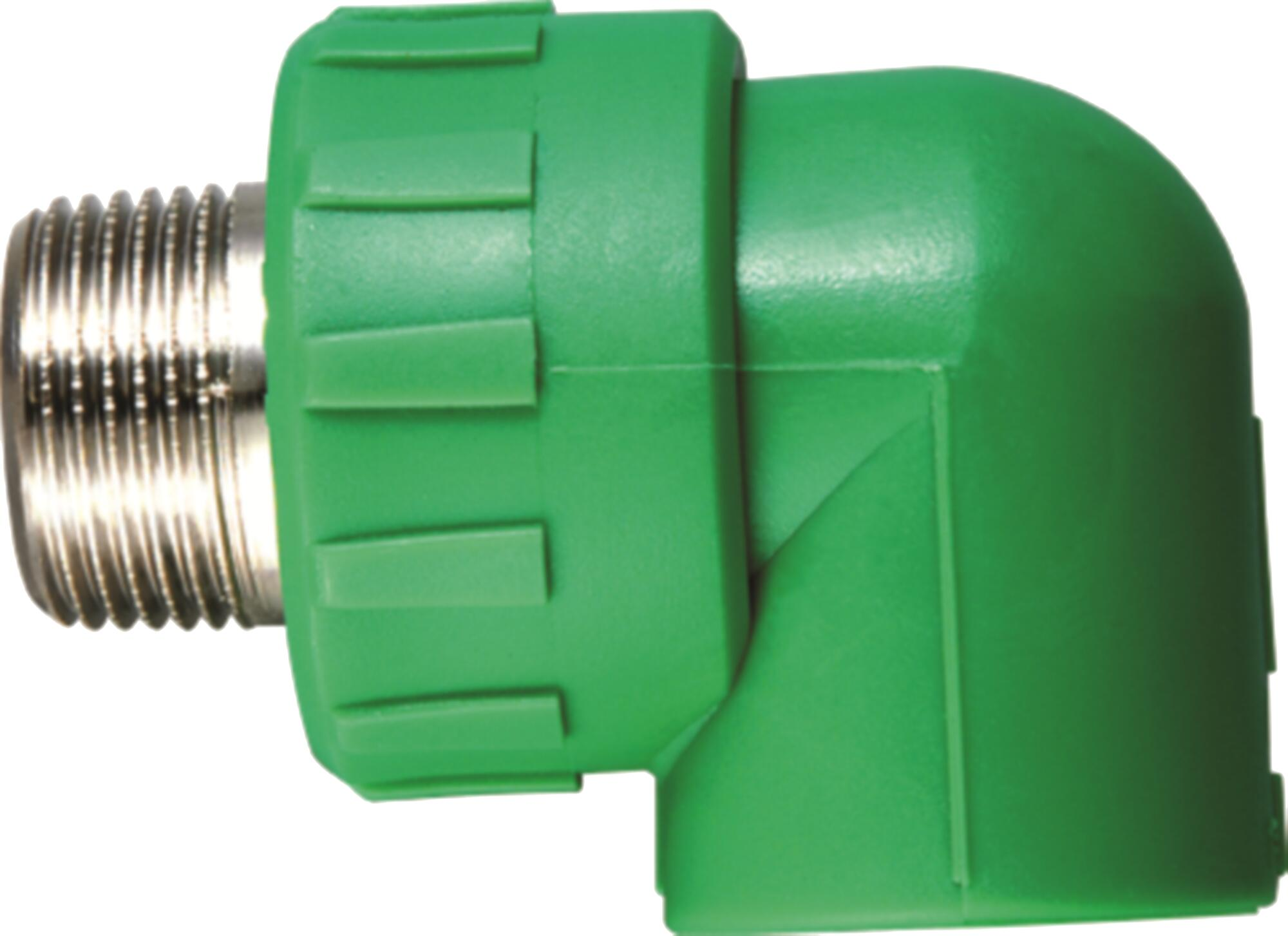 Codo con rosca ppr macho de ø20mm 3/4