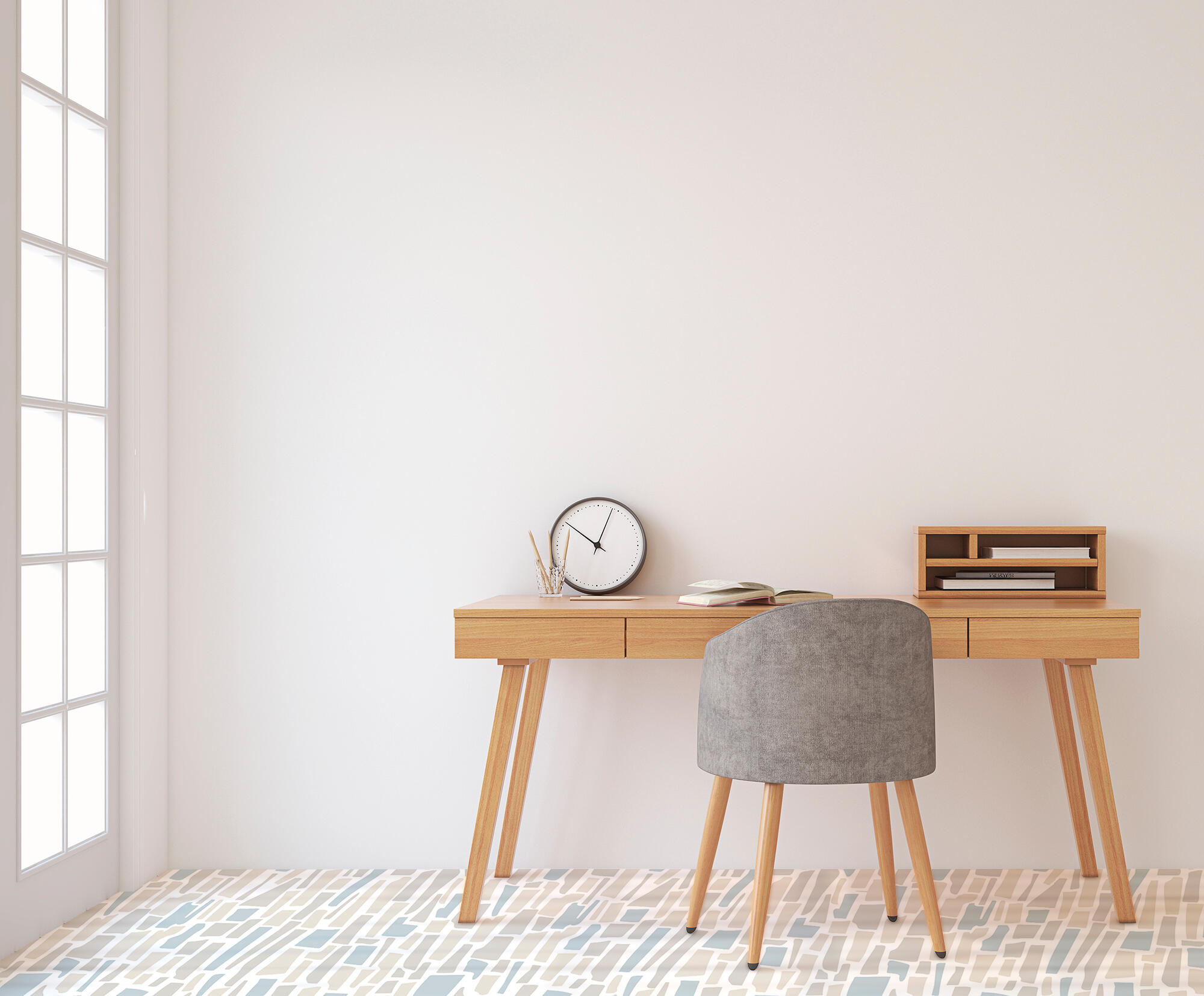 Suelo vinílico rollo básico colección motif efecto hidráulico azul 2m