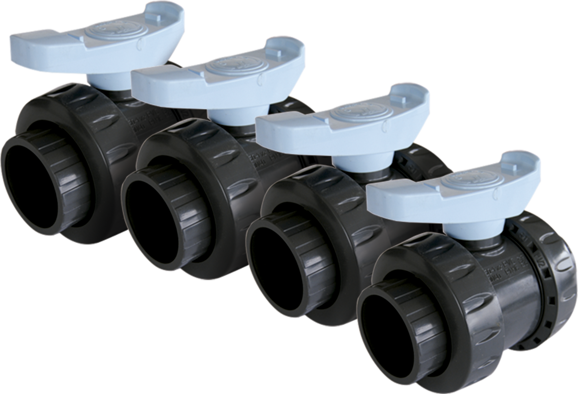 Lote 4 válvula esf pvc presión 40 mm h-h
