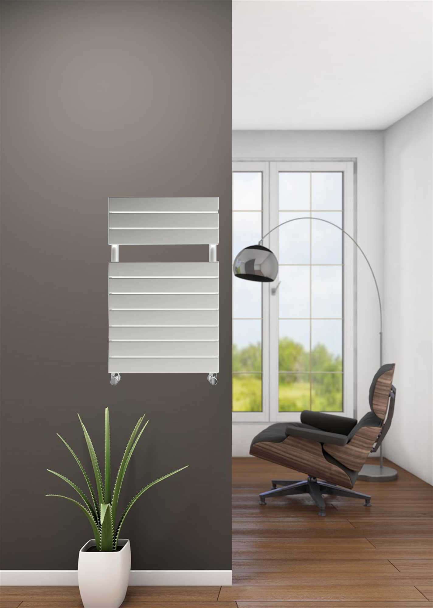 Radiador toallero de agua cicsa plain 81x50 color blanco