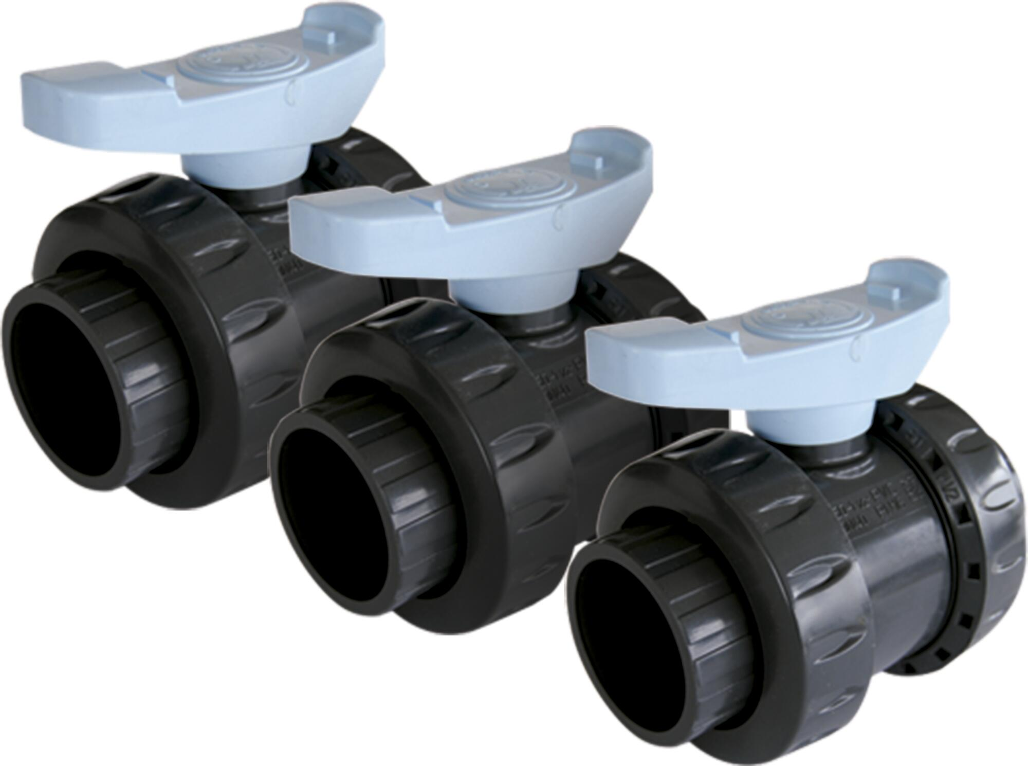 Lote 3 válvulas de esfera pvc presión ø 25 mm h-h