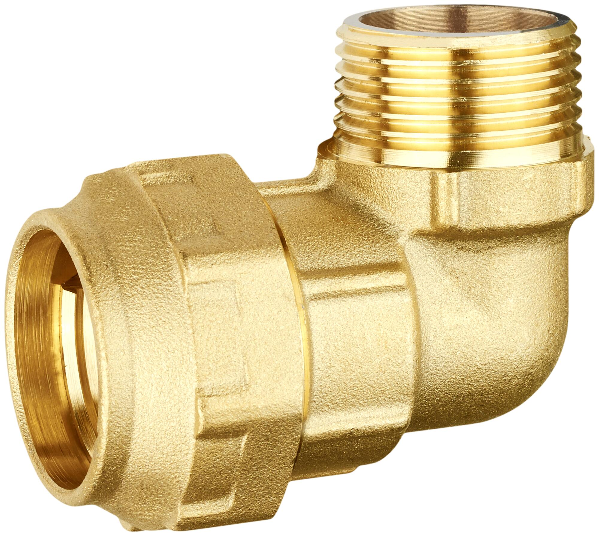 Codo latón para polietileno macho/hembra 1 32 mm