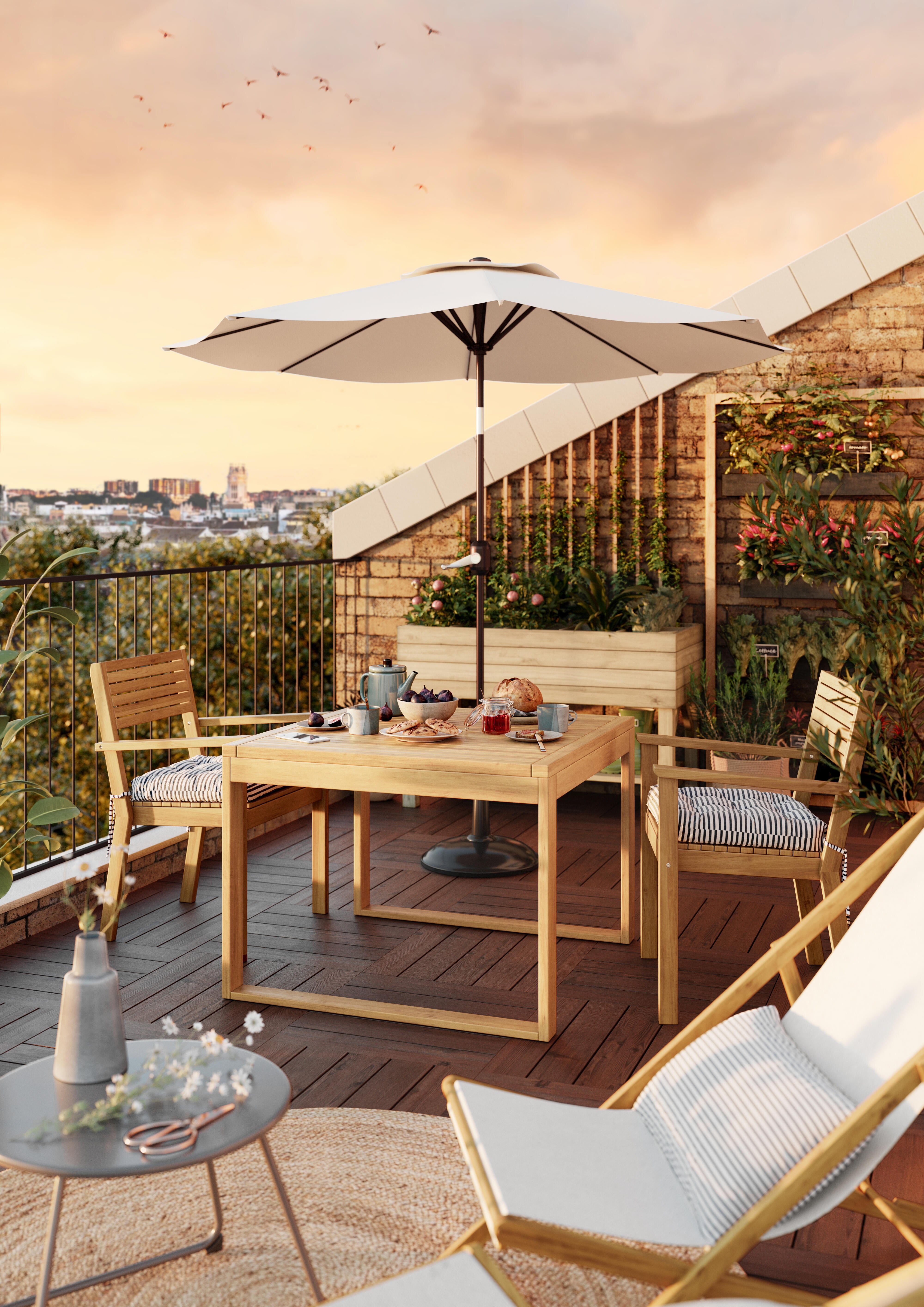 Parasol hexagonal de acero Polar marrón  Ø 263 cm - 11