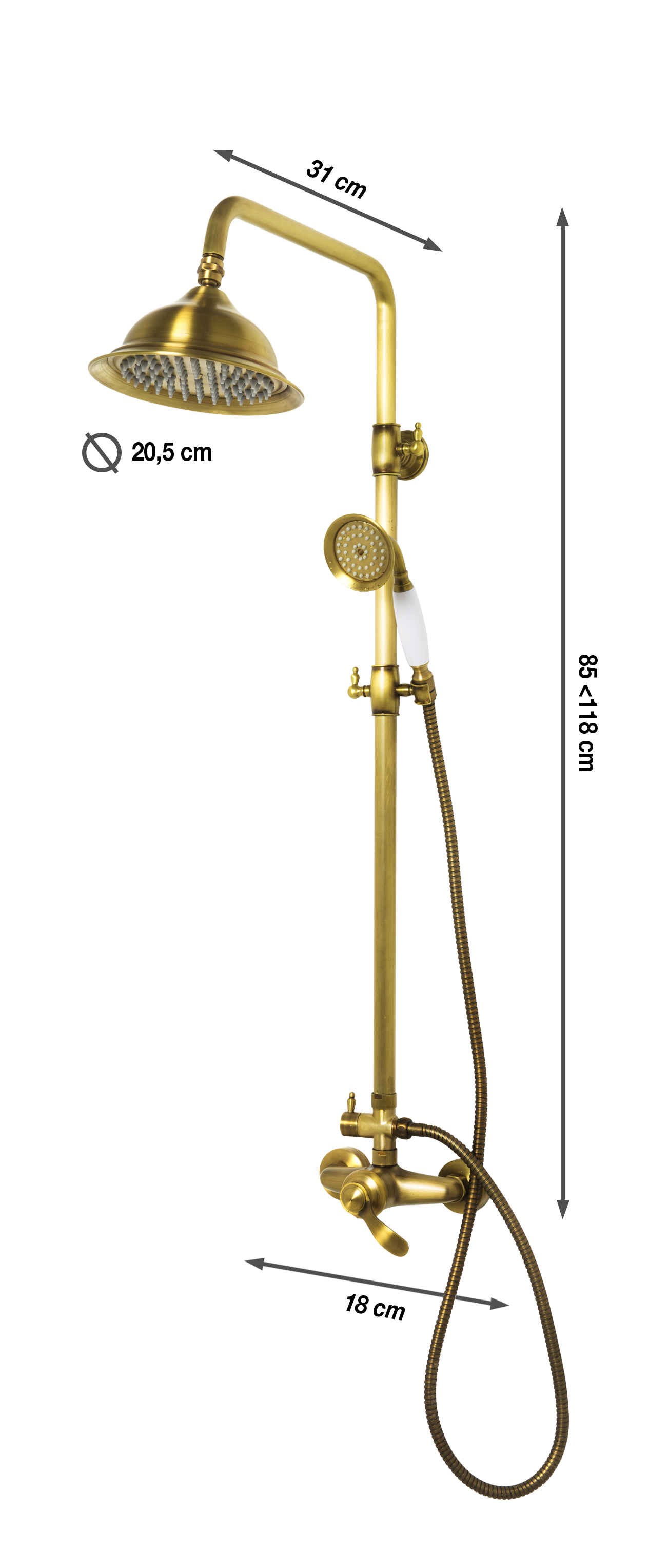 Columna de ducha monomando EDOUARD ROUSSEAU Byron amarillo/dorado - 4