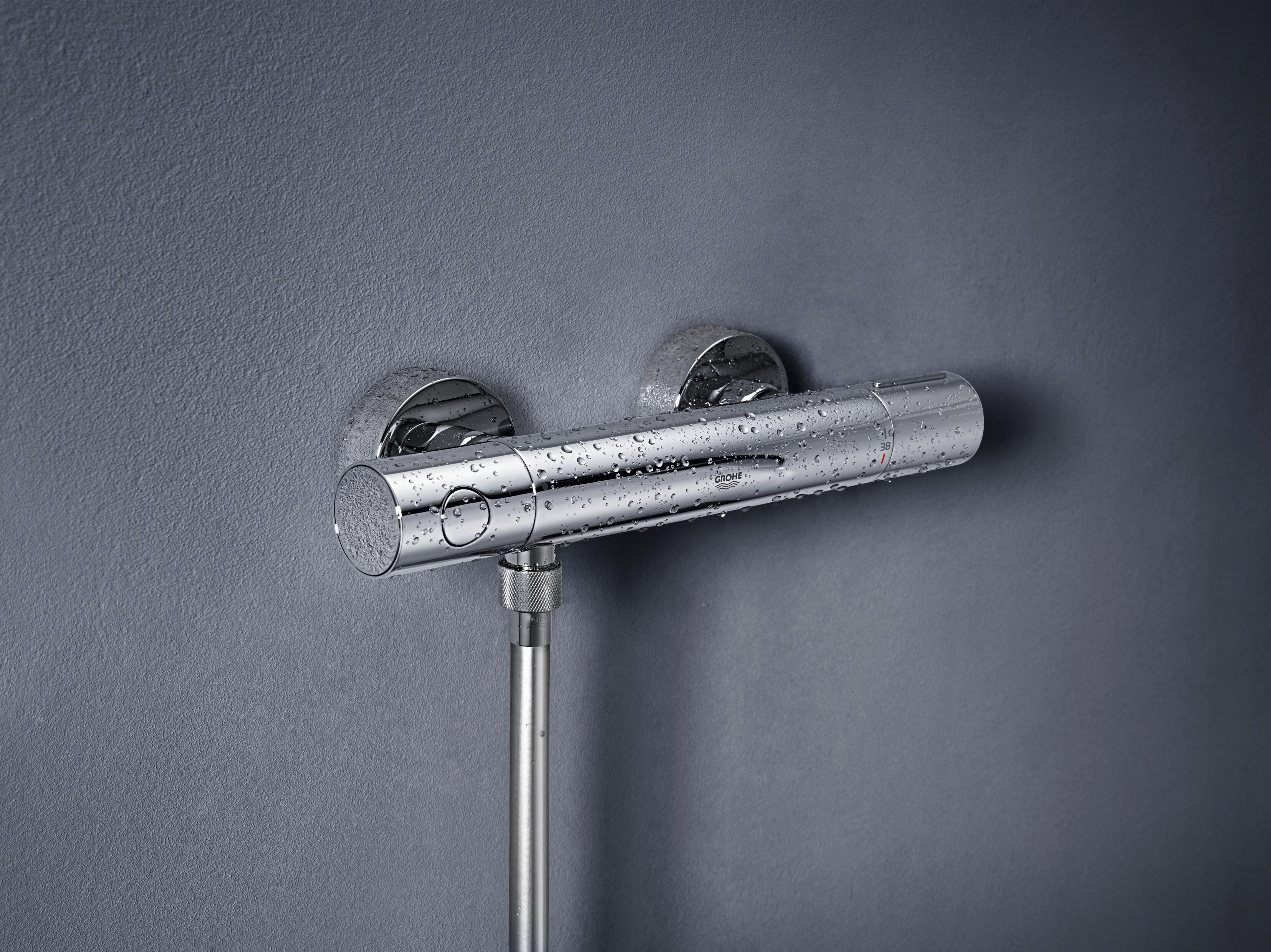 Grifo de ducha termostático empotrado GROHE Precision gris brillo Antical Latón - 4