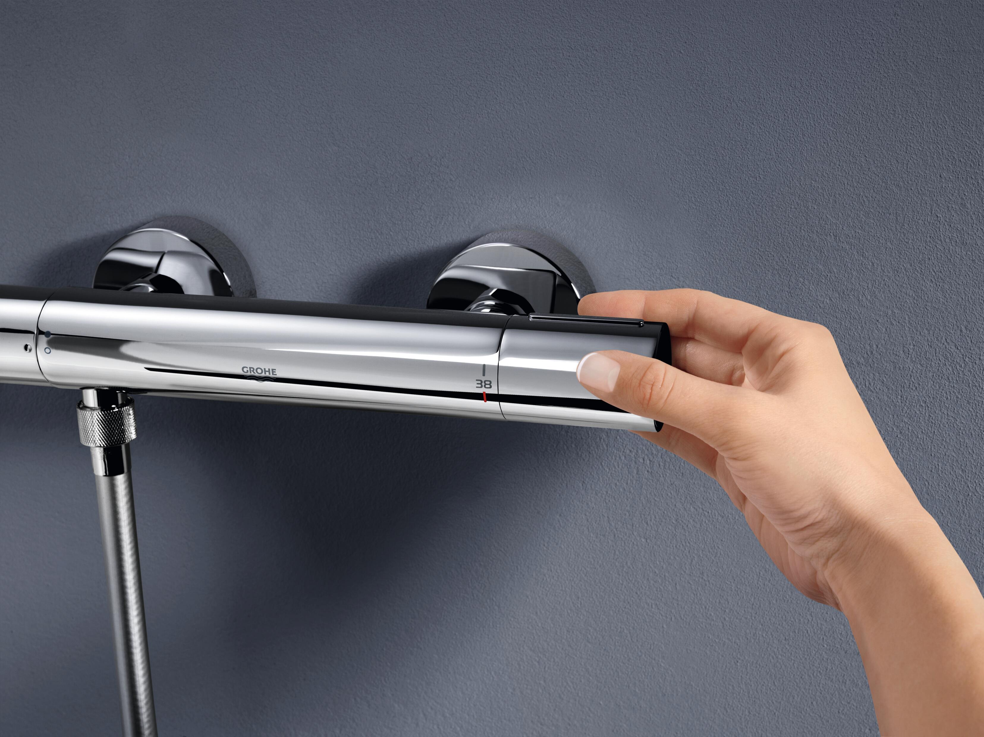 Grifo de ducha termostático empotrado GROHE Precision gris brillo Antical Latón - 3