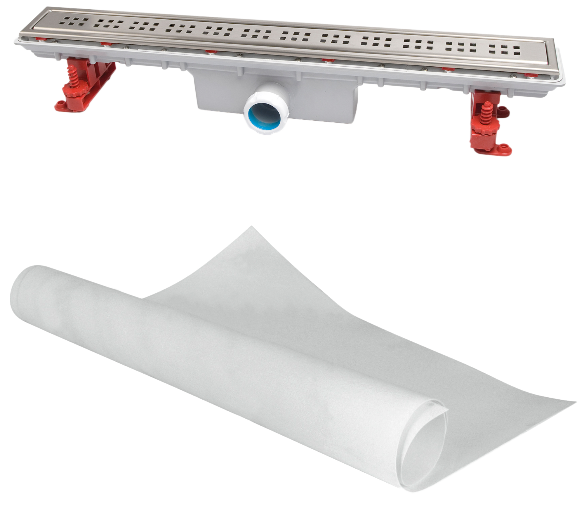 Kit plato ducha c/rejilla cuadros linnum 65